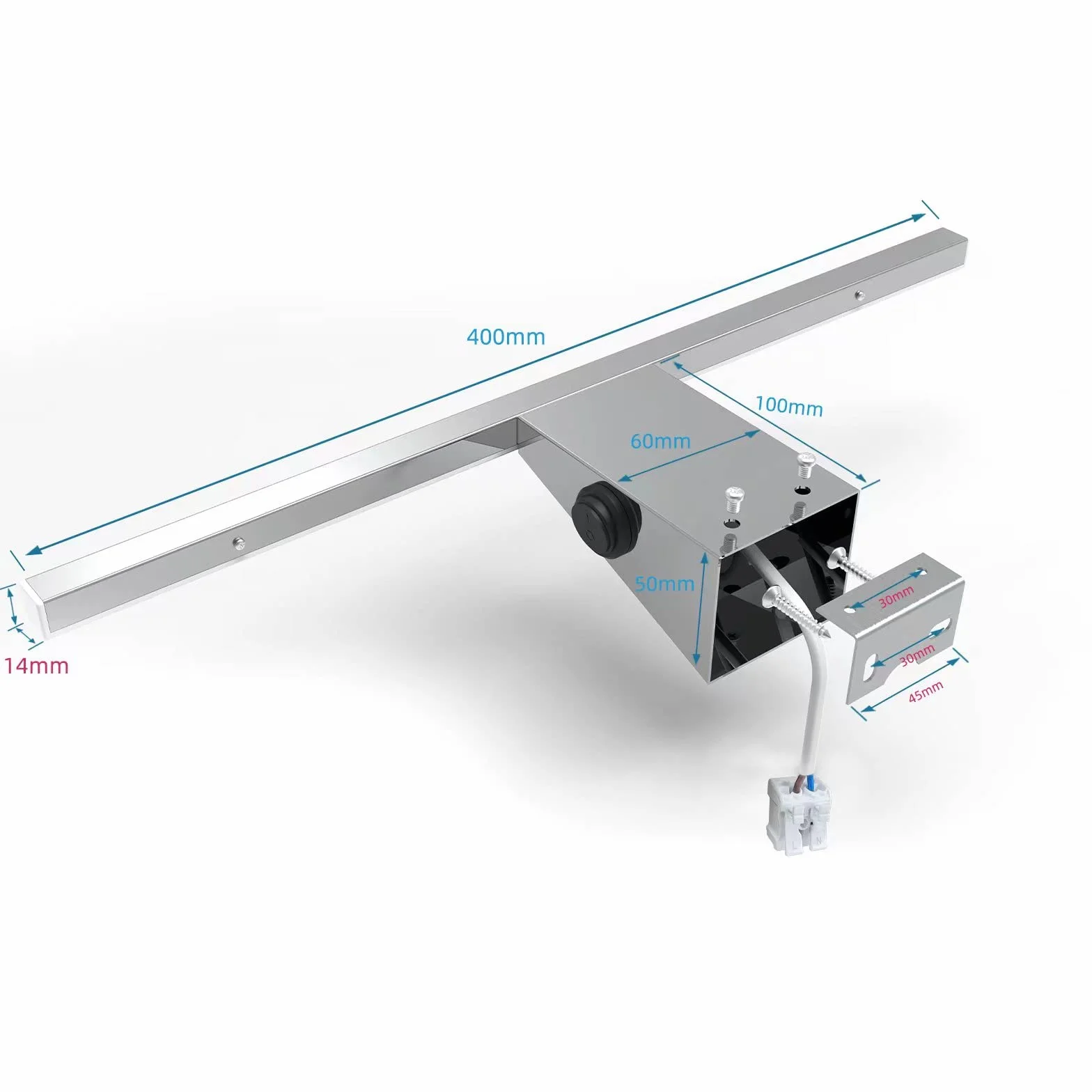 Aplique Espejo Baño con Interruptor Acero Inoxidable 40 cm 10 W 800 lm Blanco Neutro 4000 K IP44 Impermeable