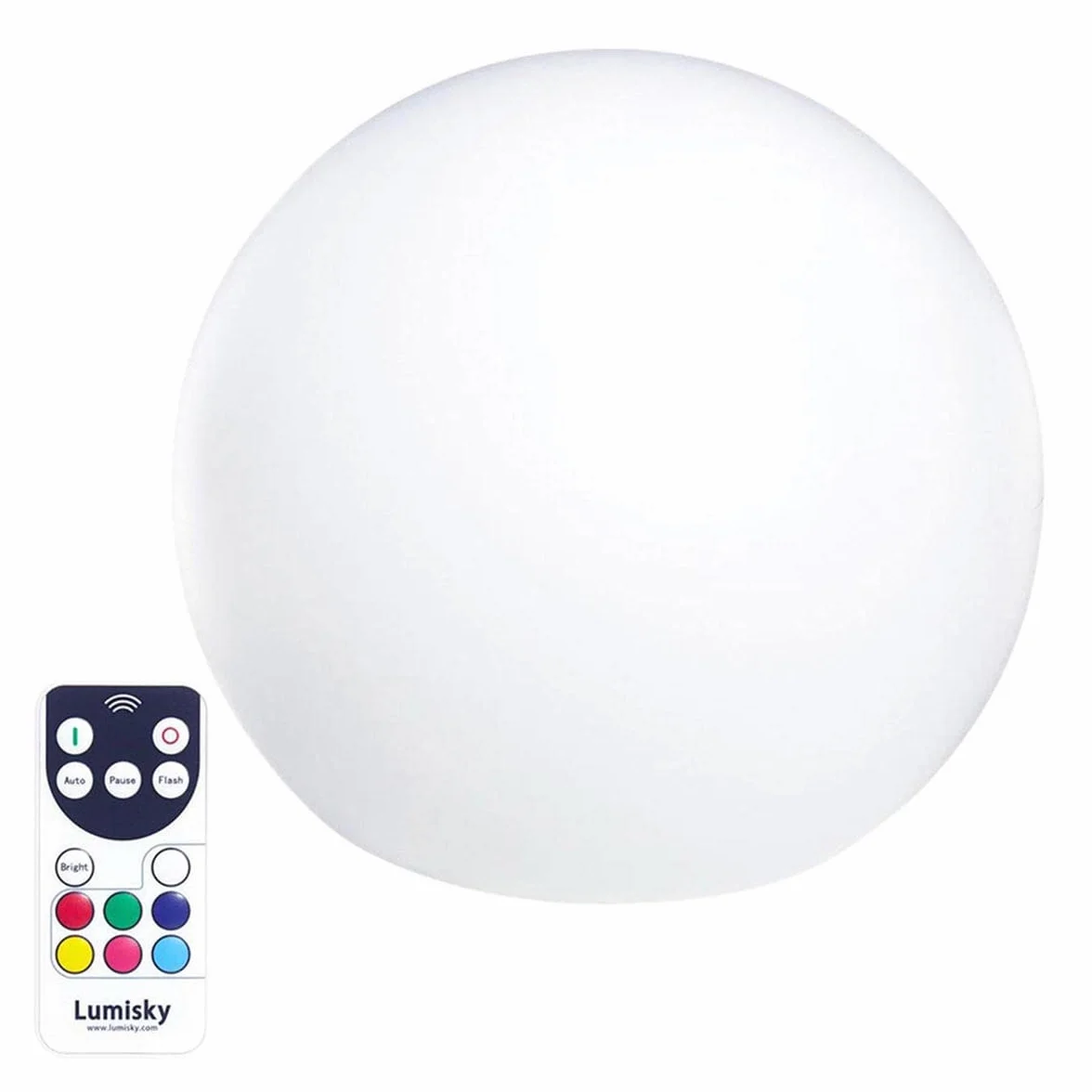 Lumisky Bola luminosa inalámbrica flotante BOBBY, LED multicolor regulable con diámetro de 50 cm, con mando a distancia y base de inducción
