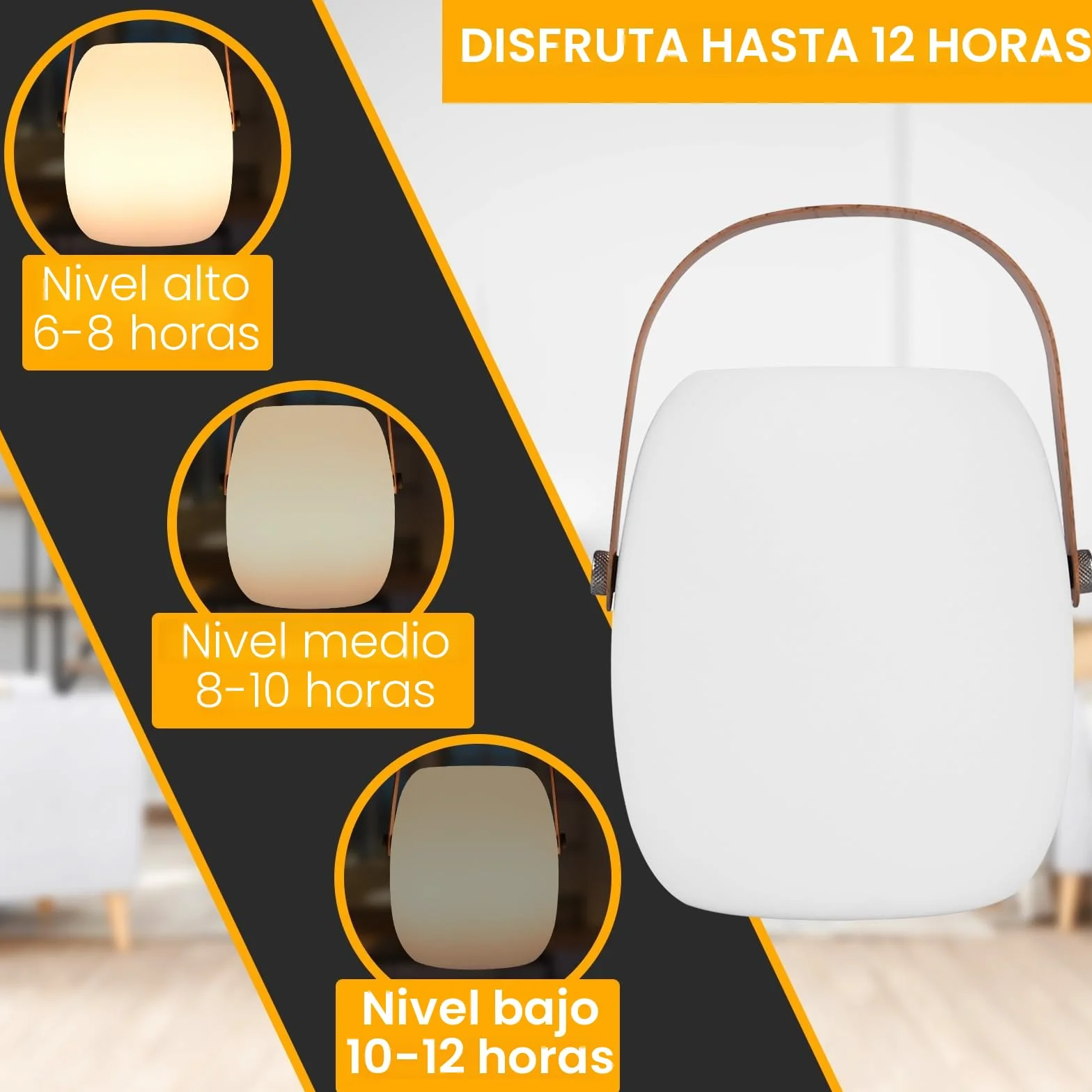 ZWOOS Lampara de Mesa Recargable LED RGB Inalambrica IP54 con Control Remoto