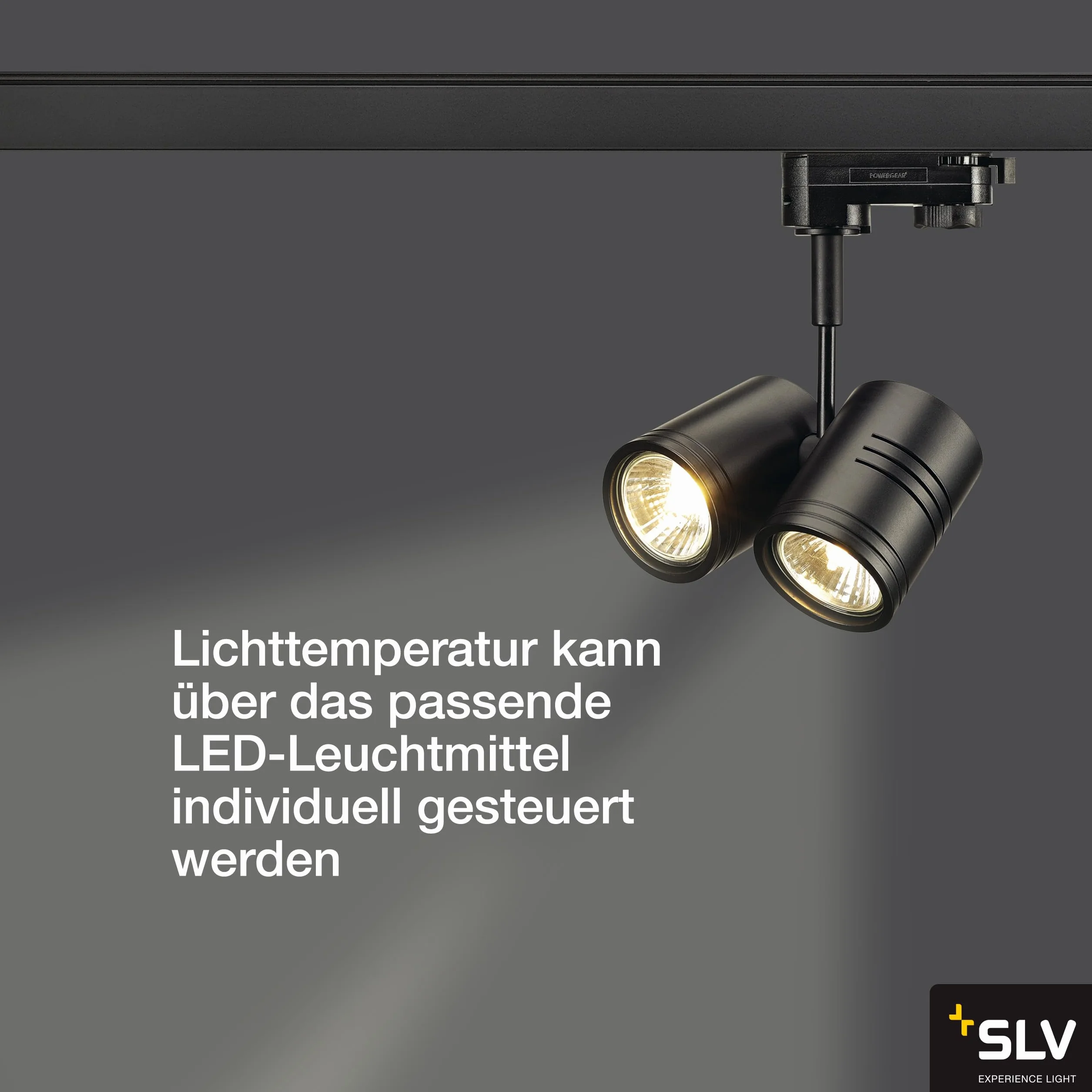 BIMA 2 SLV Negro Trifásico Proyector LED Carril GU10 50W Luminaria Interior