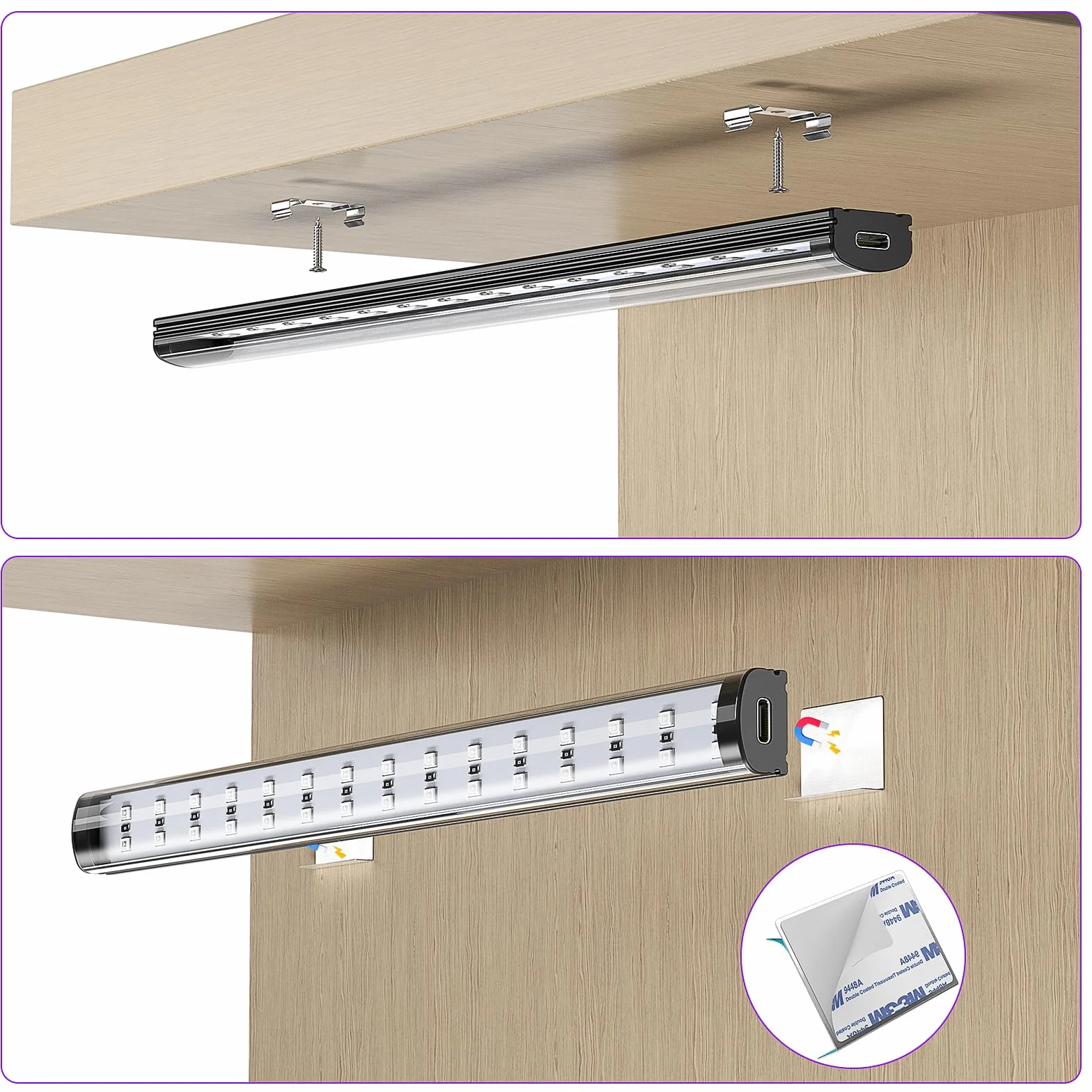Onforu 10W tubo de luz negra, USB 28cm lámpara, 385-400nm luz UV, negra LED UV bar para discoteca, club, fiesta de resplandor, accesorios de fiesta, decoración de Halloween,4pcs