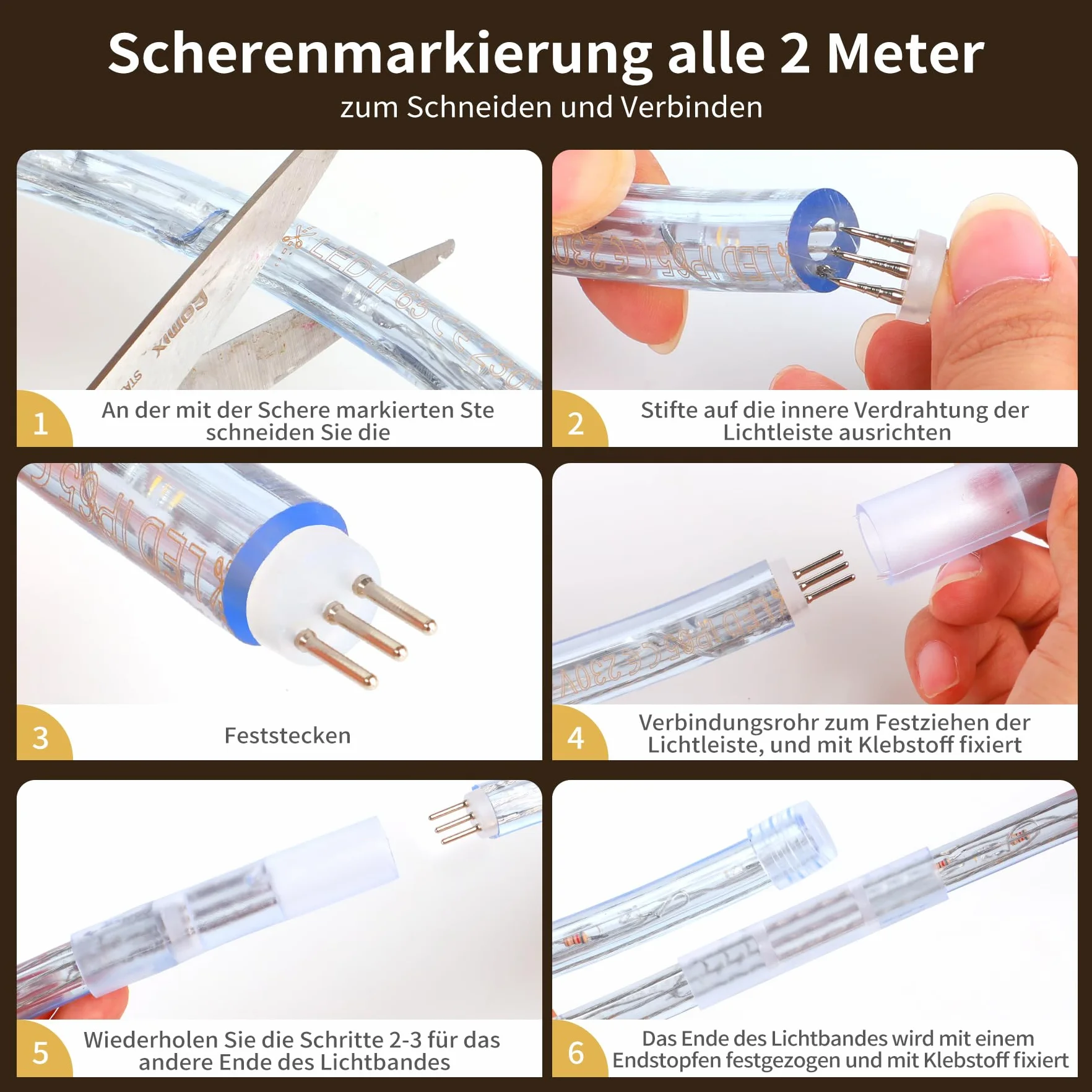Forever Speed LED Lichterschlauch 50M WarmWeiß IP65 1800 LEDs Dimmbar Fernbedienung