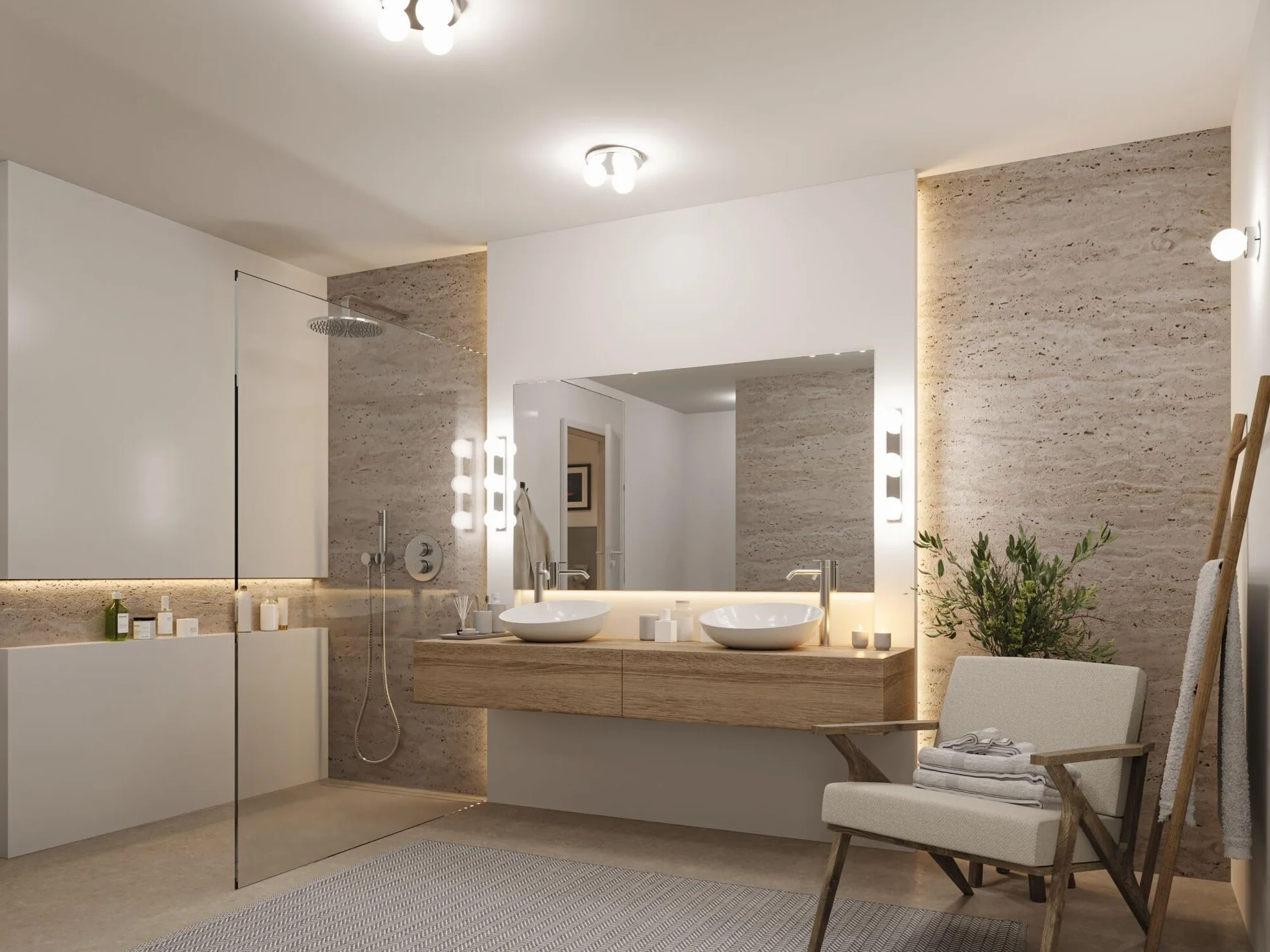 Paulmann 71063 Aplique Selection Bathroom Gove IP44 G9 230 V máx. 3x20W regulable, cromo, satinado, luminaria de baño