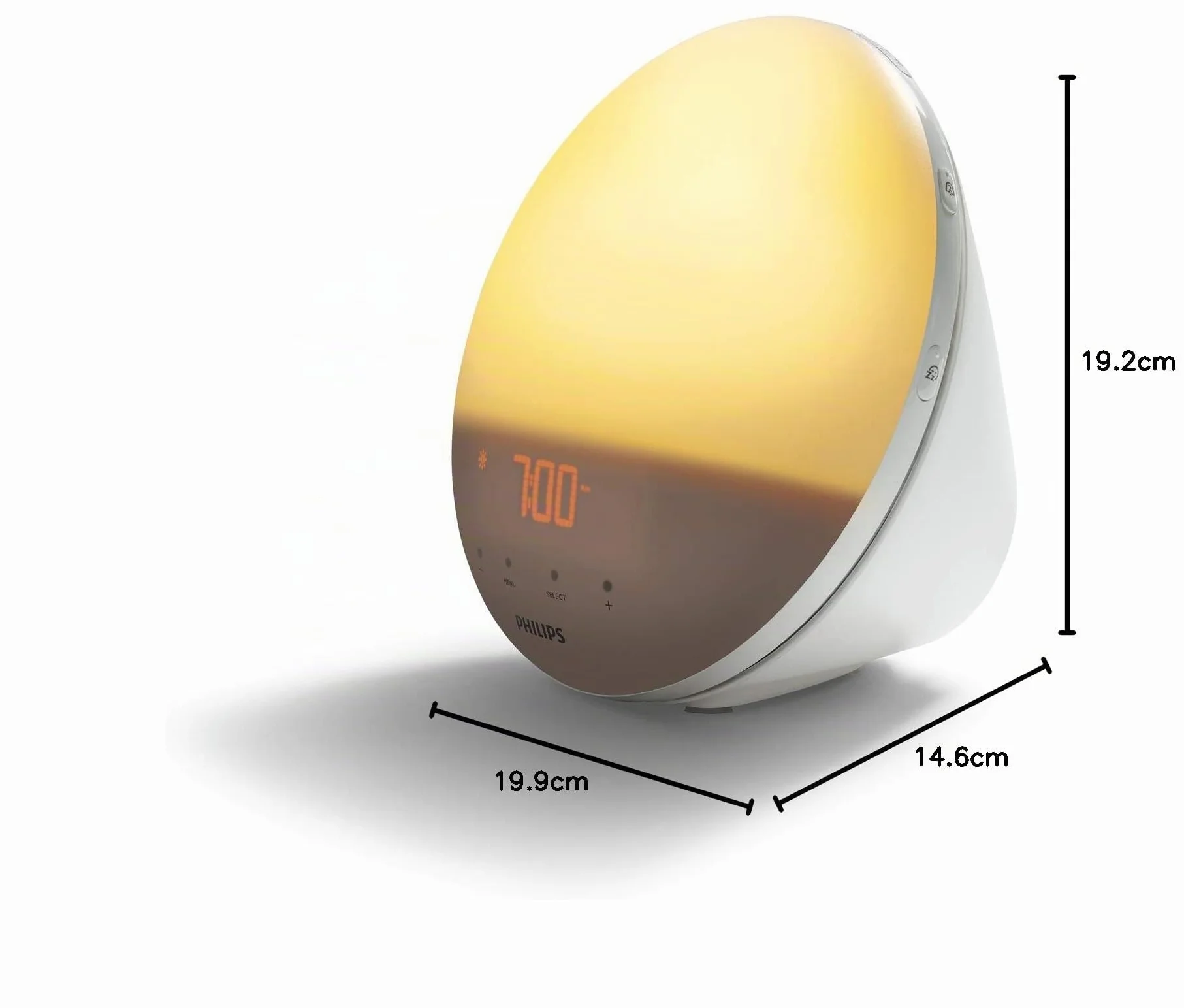Philips Wake-up Light HF3531/01 Despertador de luz natural, 7 sonidos naturales, radio FM, alarma, con cargador móvil, plástico, Blanco, Con cargador móvil, 1 kilogramo