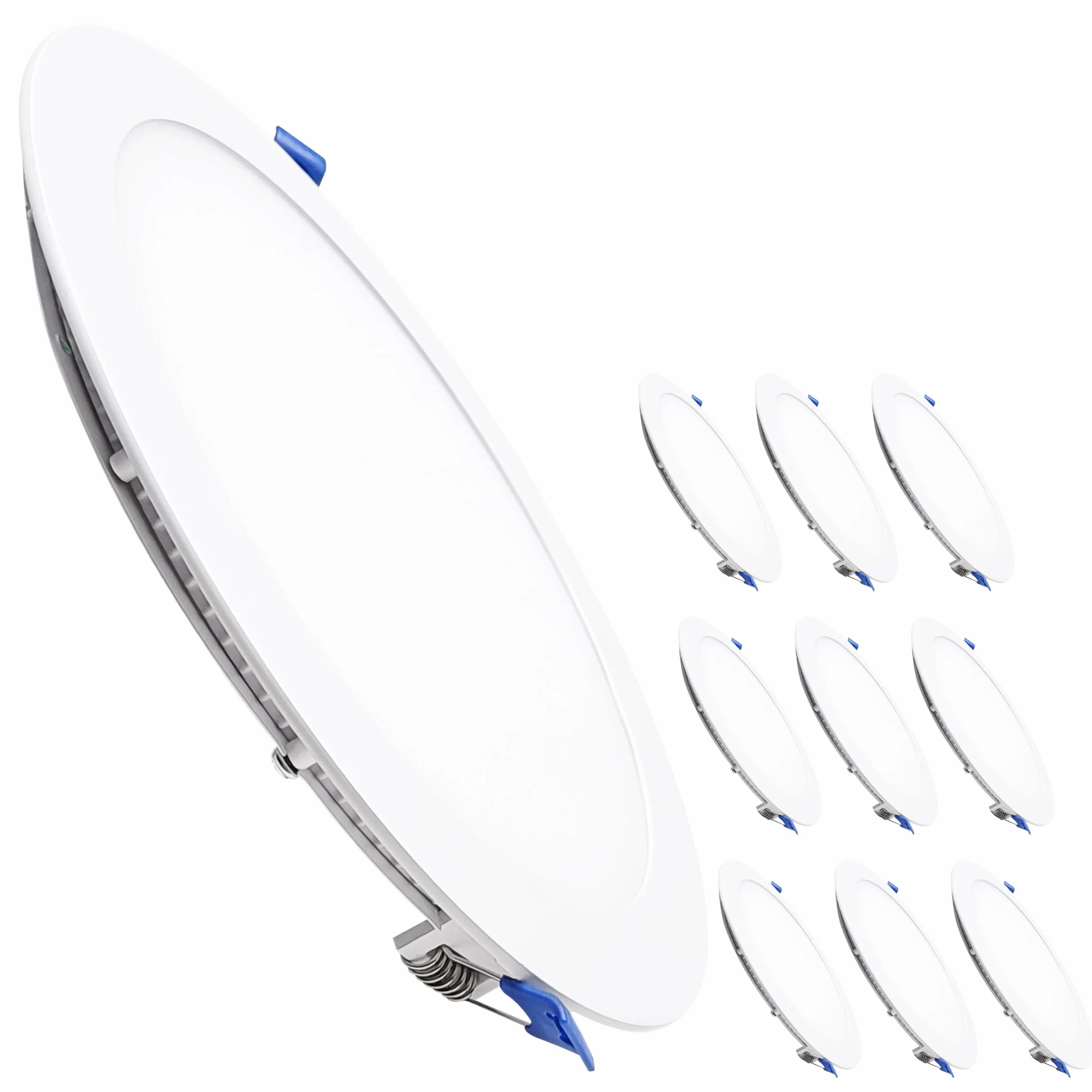 LED ATOMANT Pack 10x Downlight LED Panel Extraplano Redondo 220mm 20W CCT 1800 Lumenes Driver Incluido