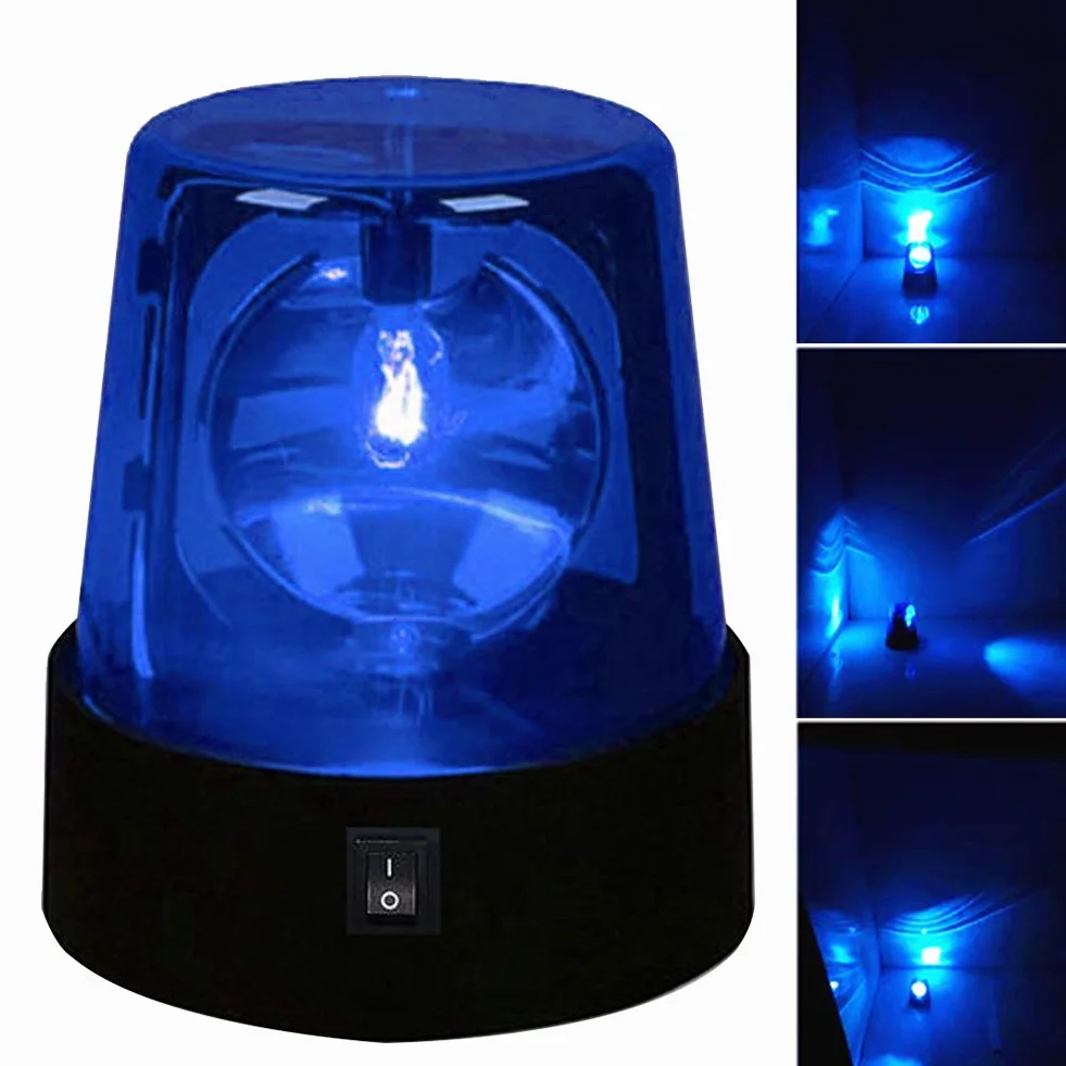 Kisbeibi Luces de advertencia, bola de escenario, luz de advertencia LED, luz giratoria de 360 grados, luces de flash DJ, decoración para club, fiestas en casa, salas de baile (azul)