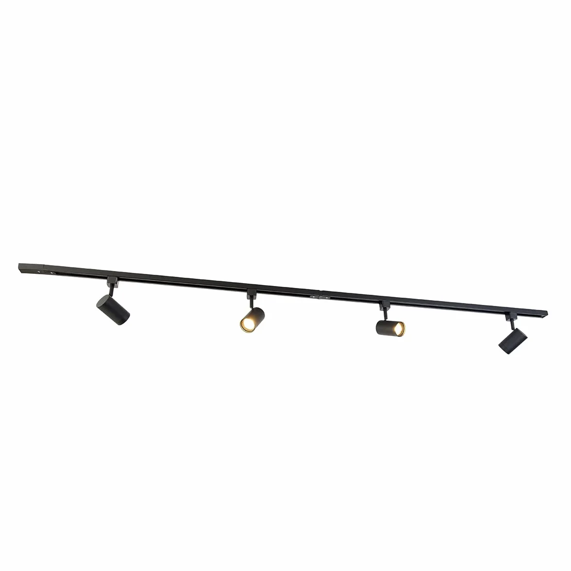 QAZQA Jeana Acero Alargada Sistema de carril monofásico 4 focos negro LED 4x50W