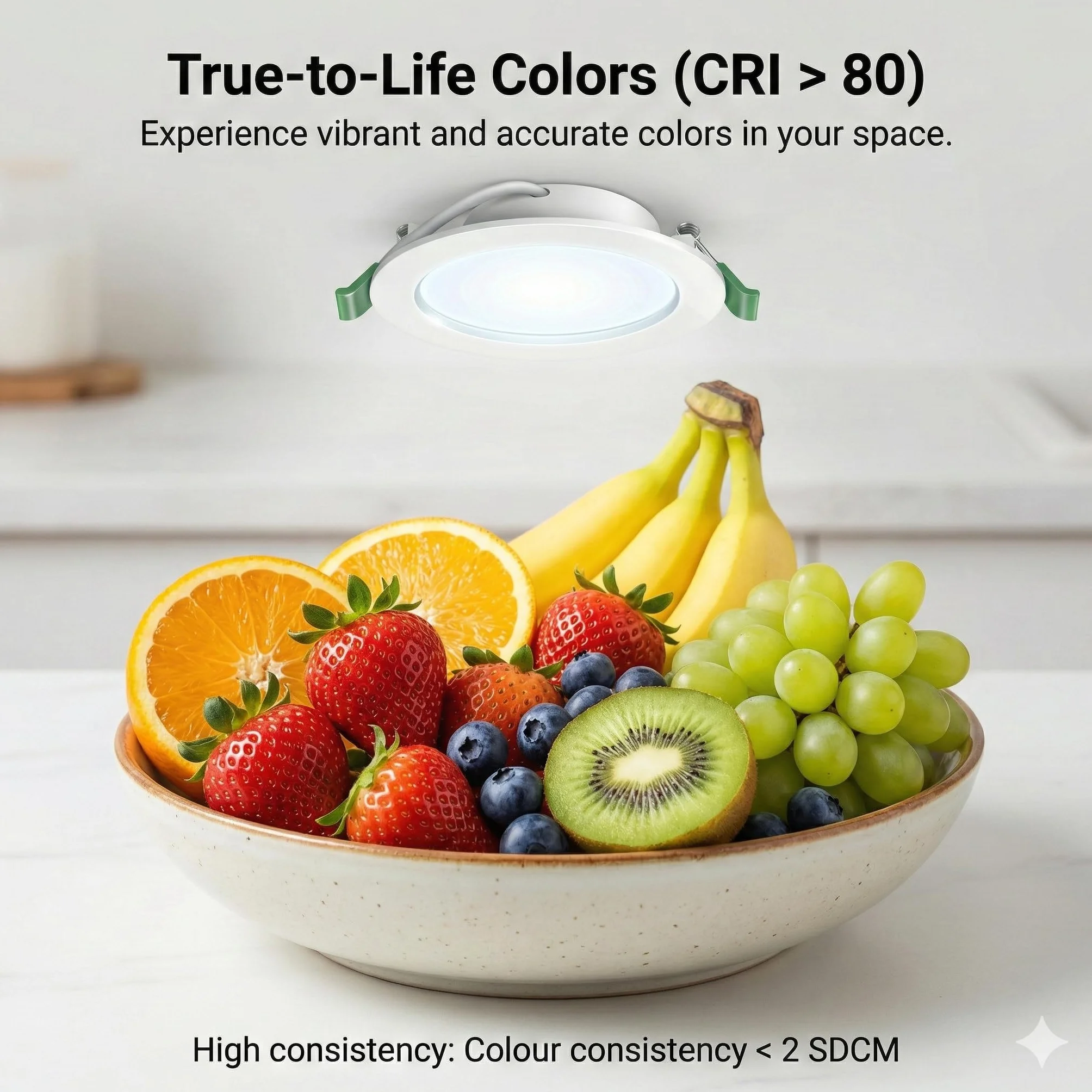 Focos LED Empotrables Techo 4W 6000K Blanco Frío Downlight Redondo Extraplano 28mm Corte Ø 75-80mm 339lm Sin Parpadeo