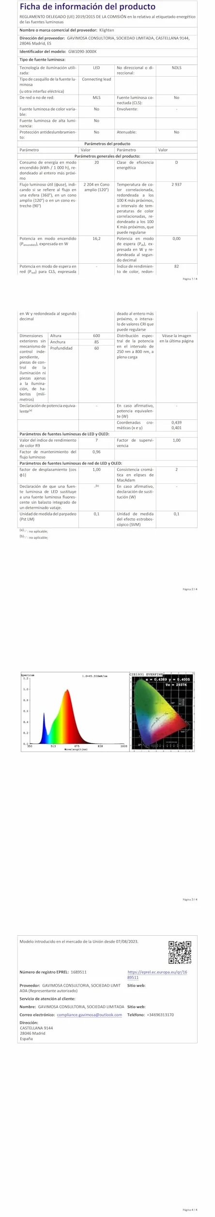 Klighten Luz Espejo Baño LED 60cm 20W 2000LM Apliques Moderno 110-240V 3000K Blanco Cálido Cromo