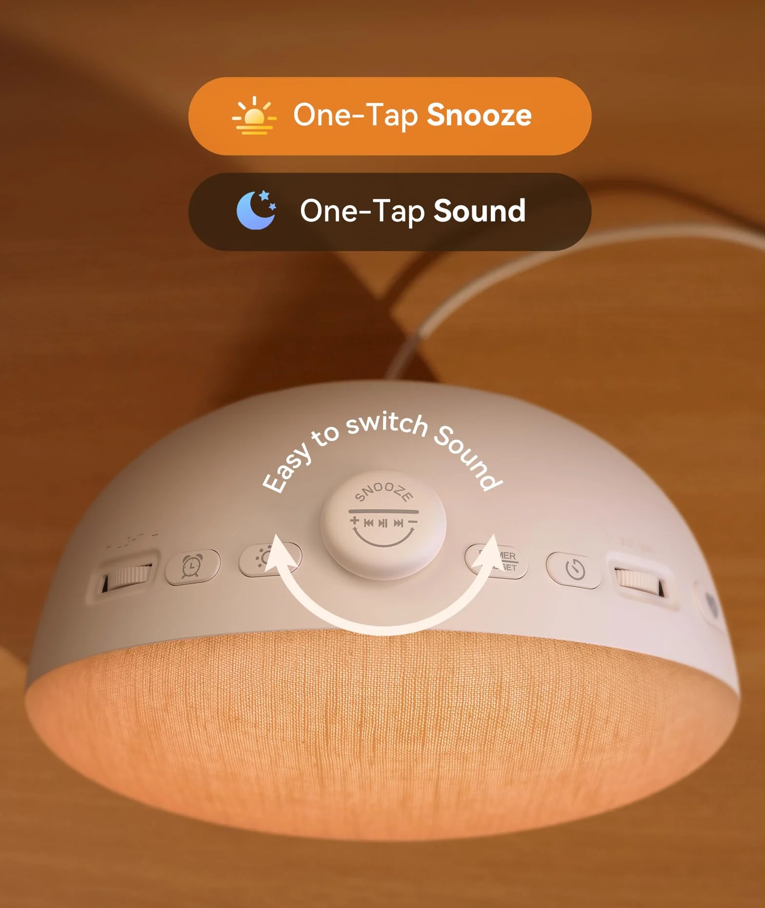 Dreamegg Sunrise Alarm Clock, 29 Sounds White Noise Machine, Adjustable Light & Display, 32 Volumes, 6 Alarms, 10 Colors, Timer, Snooze