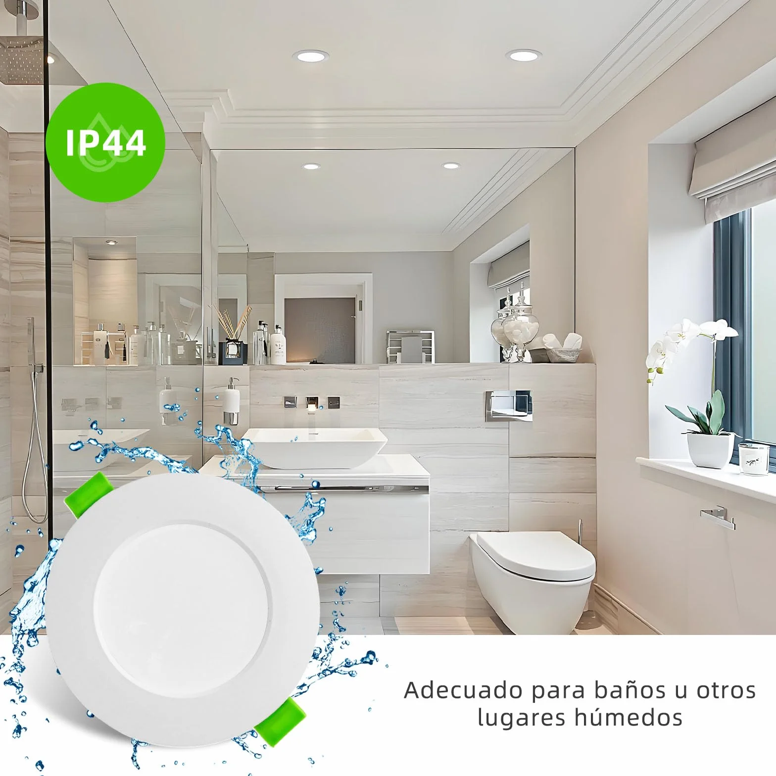 Foco Empotrable LED 5W 450LM 4000K IP44 70-90MM Ojos de Buey