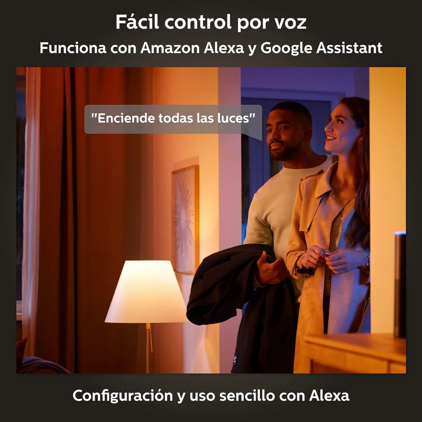 Philips Hue - Bombilla LED Inteligente, GU10, Luz Blanca y de Colores, 4.2W 400 lúmens, Compatible con Alexa y Google Home - Pack de 3 Bombillas LED inteligentes