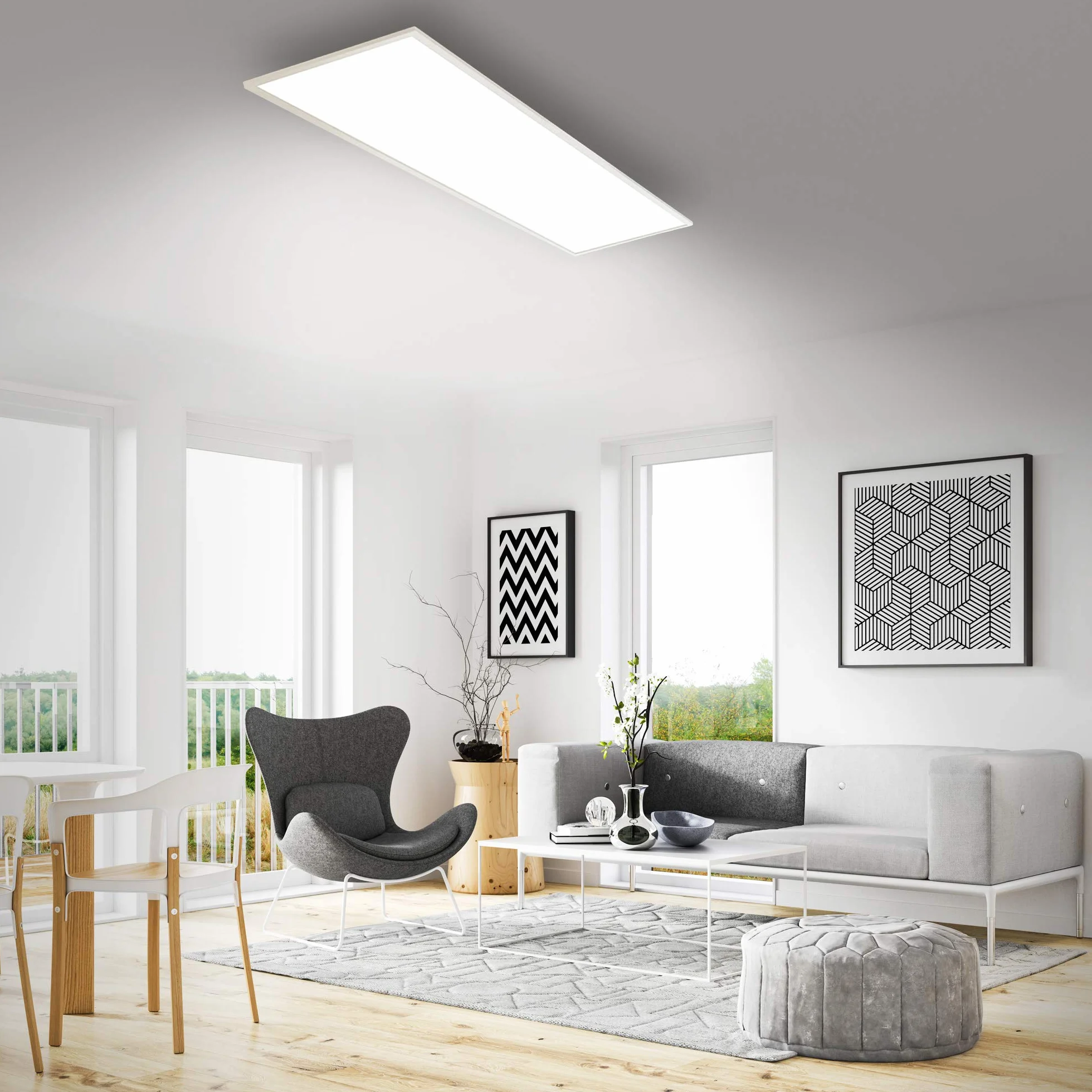 Briloner - Panel de Techo LED, Panel LED Techo Regulable, Control de Temperatura de Color, Control Remoto, 18 W, 1800 Lúm, 120x30 cm, Plafon LED Techo, Lampara Cocina Techo, Paneles LED, Blanco