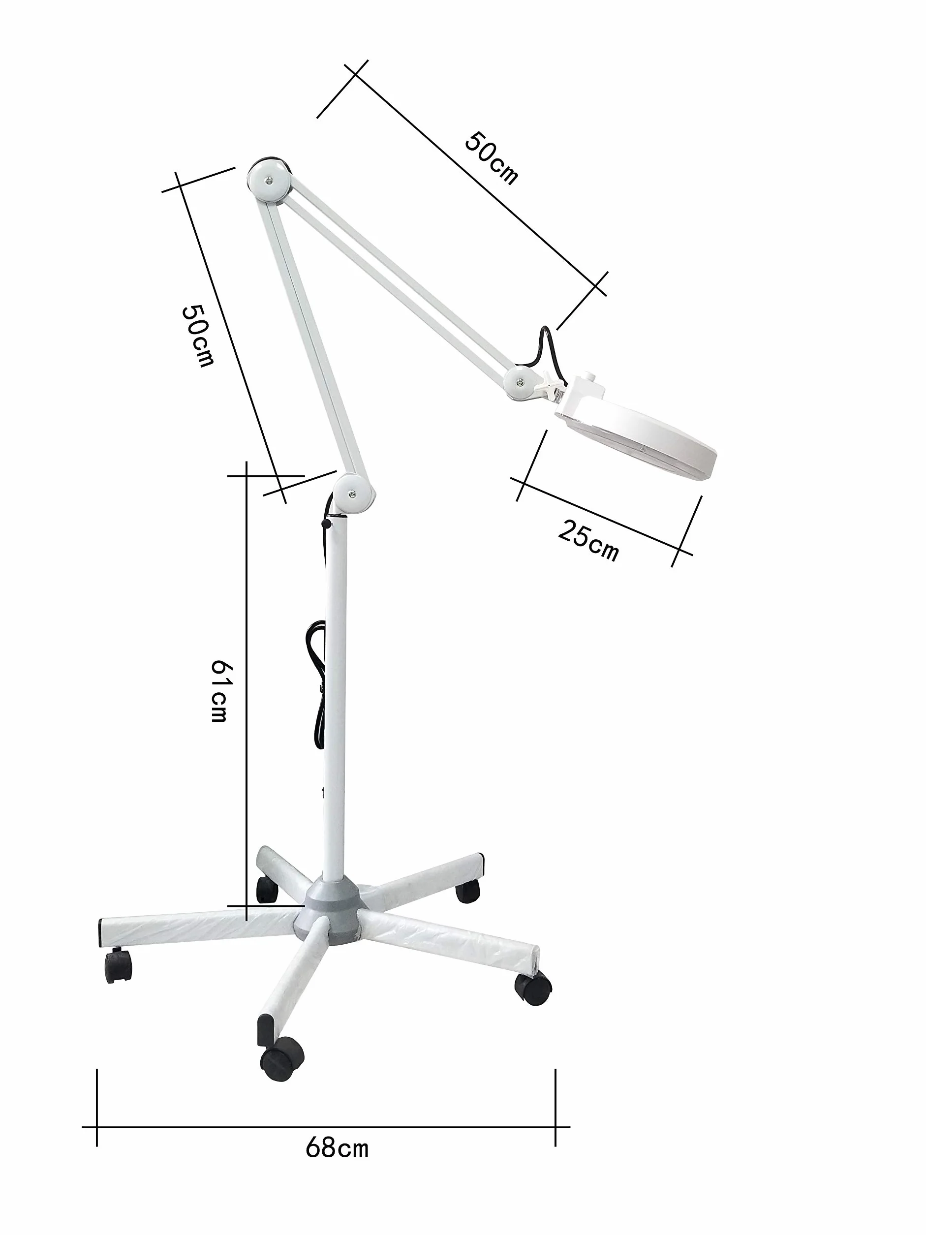 Lampara Lupa LED Estetica, 5 x lámpara Lupa LED en pie 5 Ruedas/en Mesa