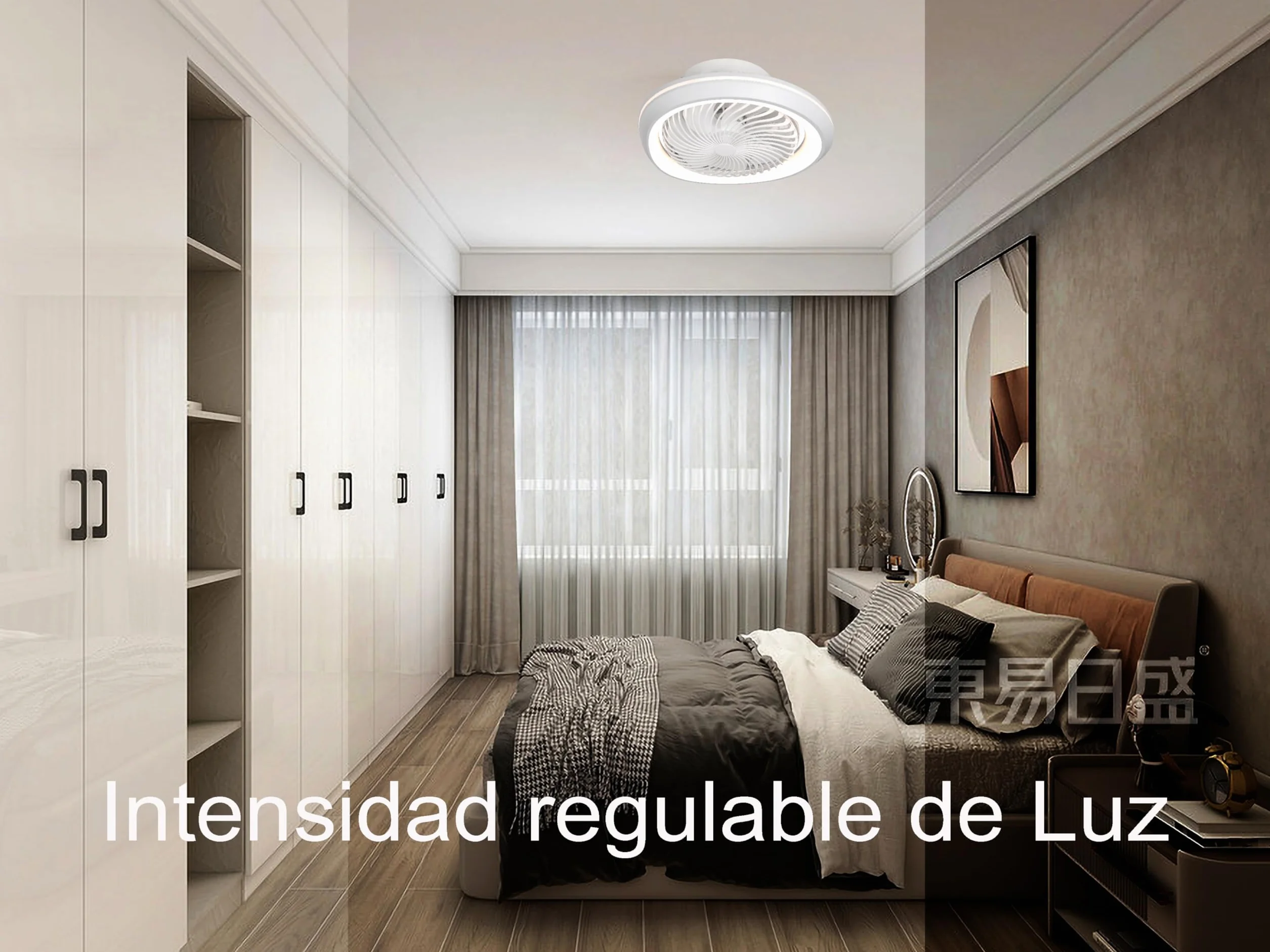 Ventilador Plafon Techo con Luz Led OSCILAND 360º 6 Velocidades Regulable 3000K-6500K Mando a Distancia Blanco