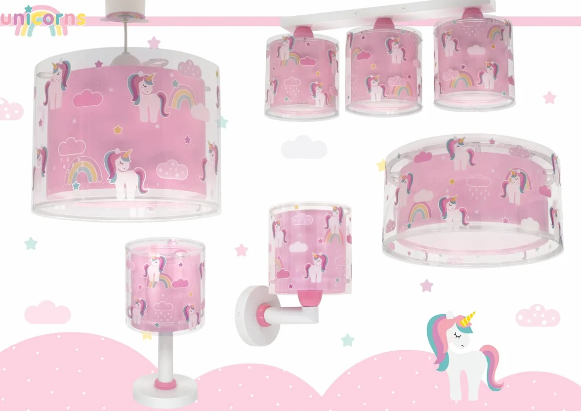 Dalber Lámpara de techo infantil Unicornios