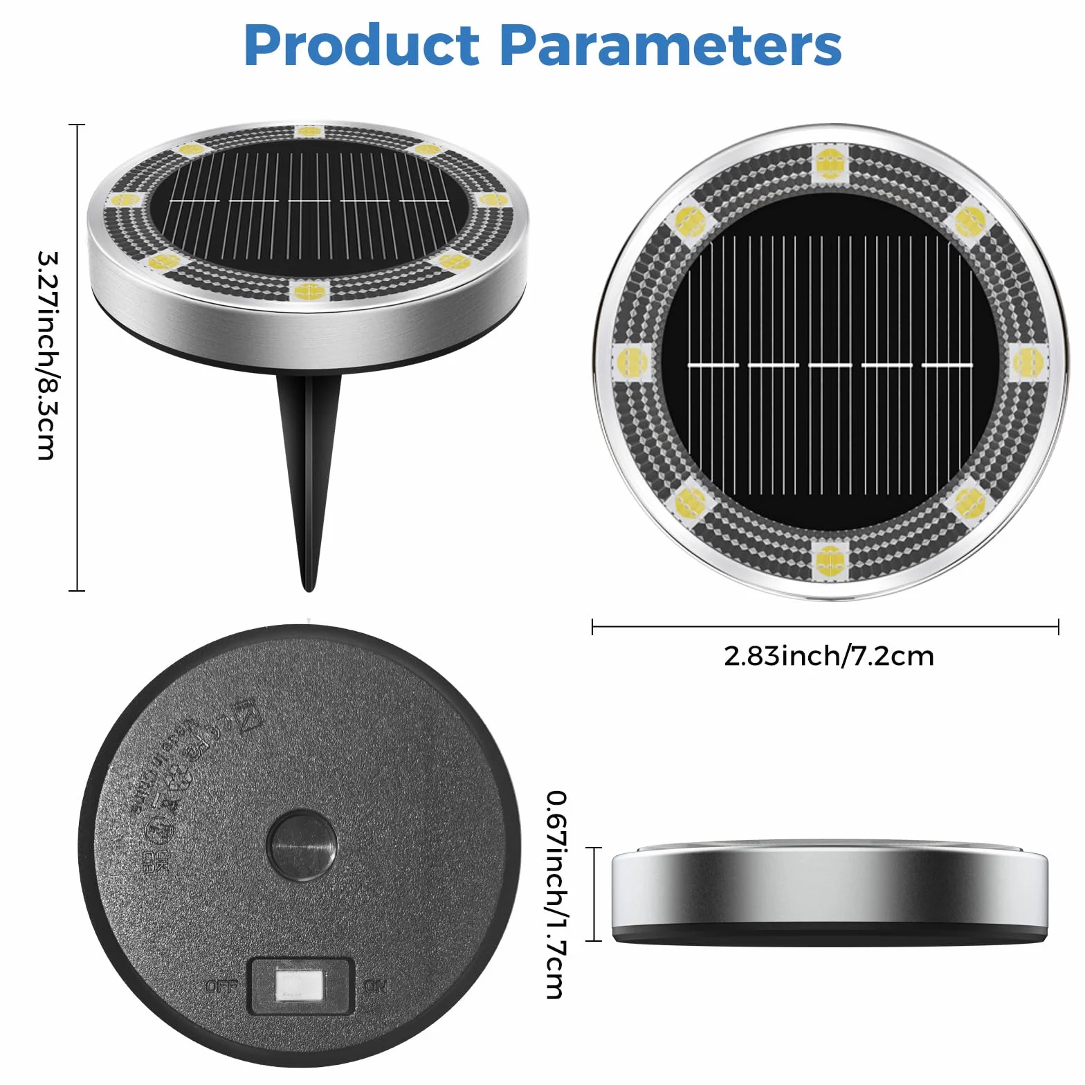Peasur 12 Paquetes Luces Solares LED Exterior Jardin Suelo IP65 Impermeable Blanco Cálido