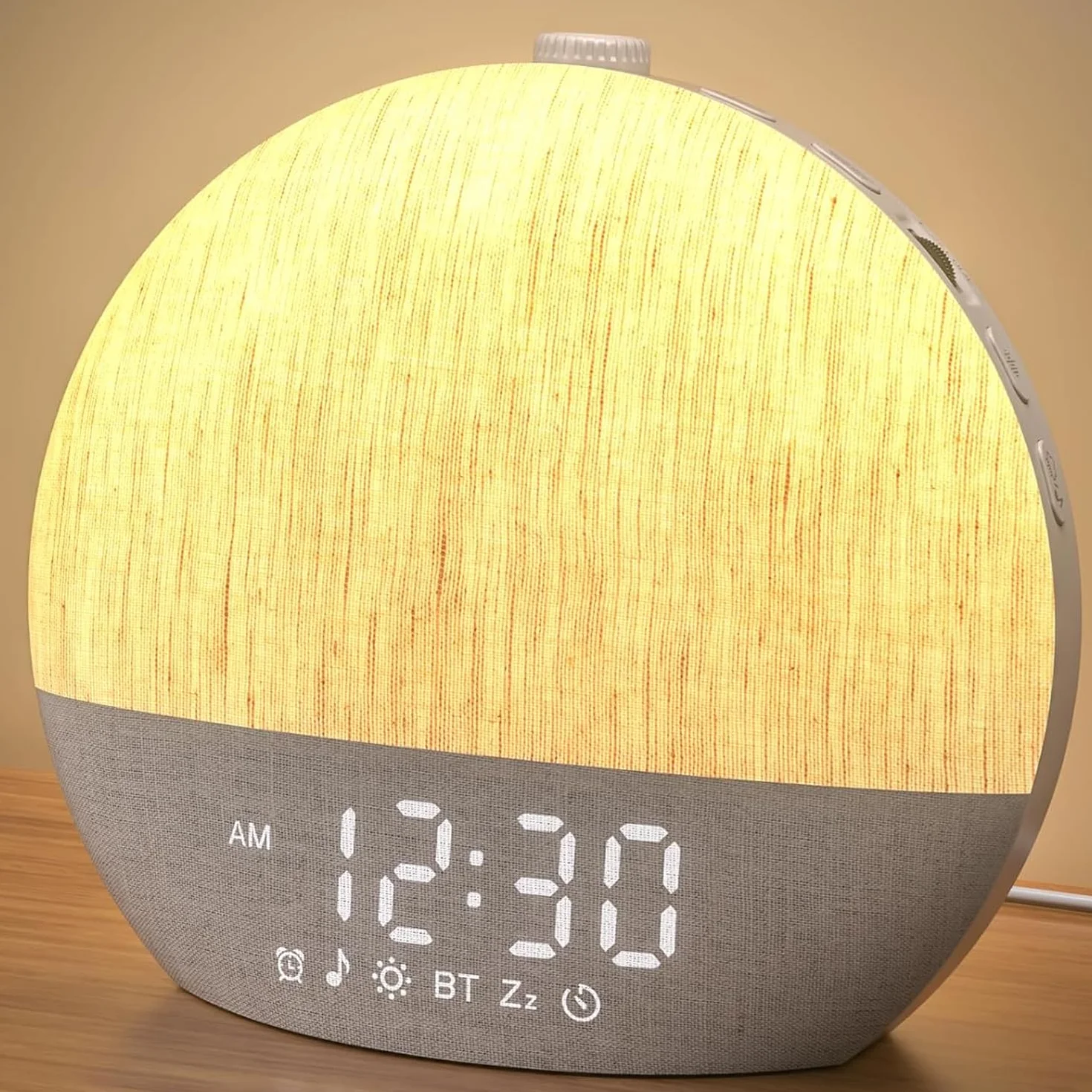 LIORQUE Despertador Amanecer, Despertador Luz Natural Simulación de Amanecer, 17 Modos de Luz, 30 Sonidos Relajantes, Modo de Ayuda para Dormir, Conexión Bluetooth, Función Alarma y Snooze