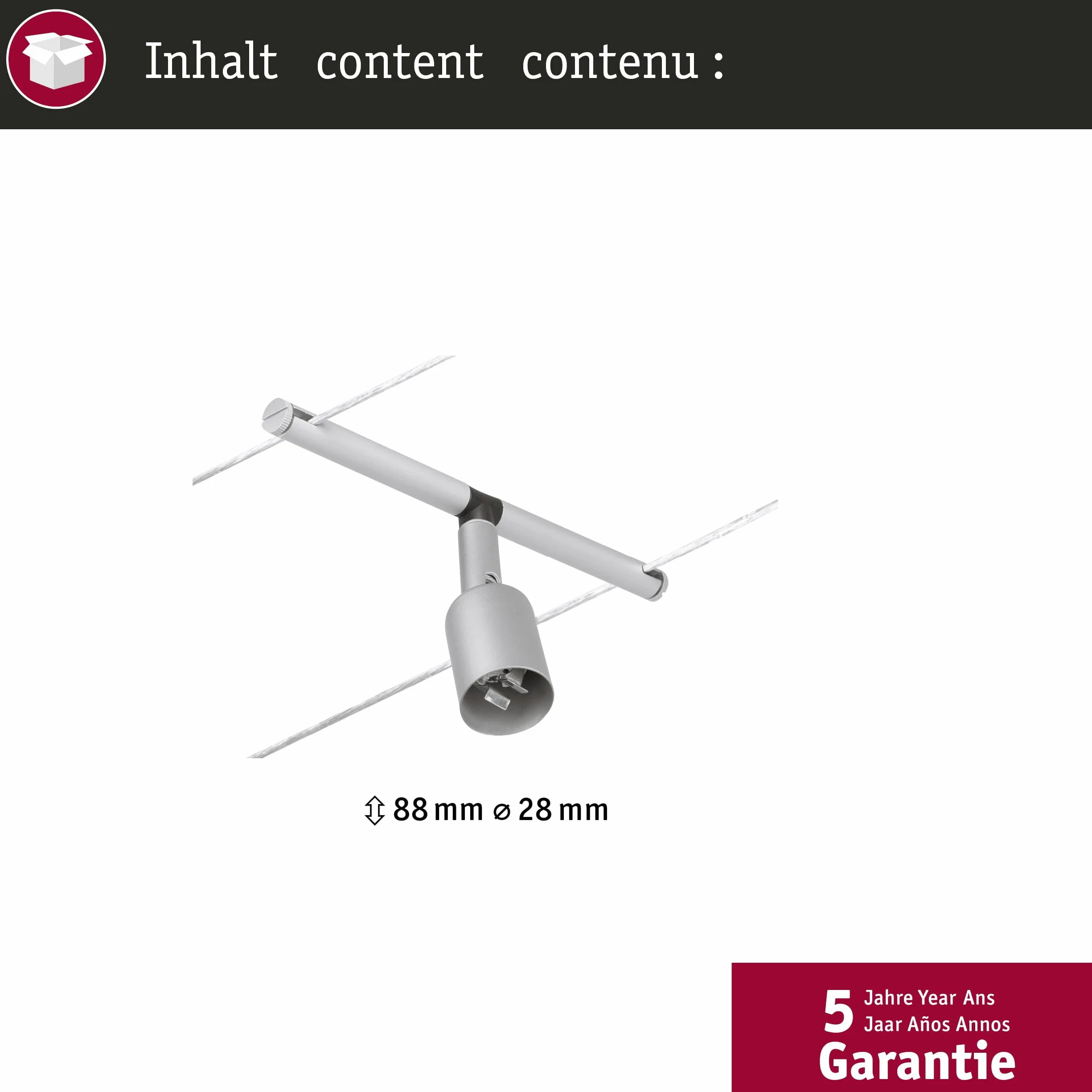 Paulmann Sistema de Cableado Spot Salt, GU5,3, 10W, Cromado Mate