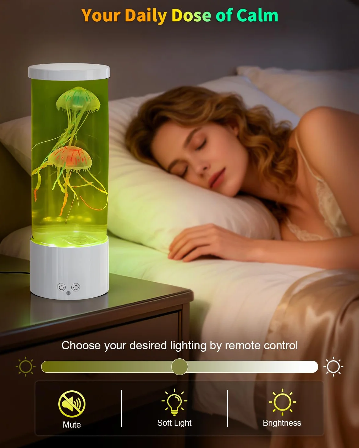 AONESY Lámpara LED Medusa 17 colores con mando a distancia