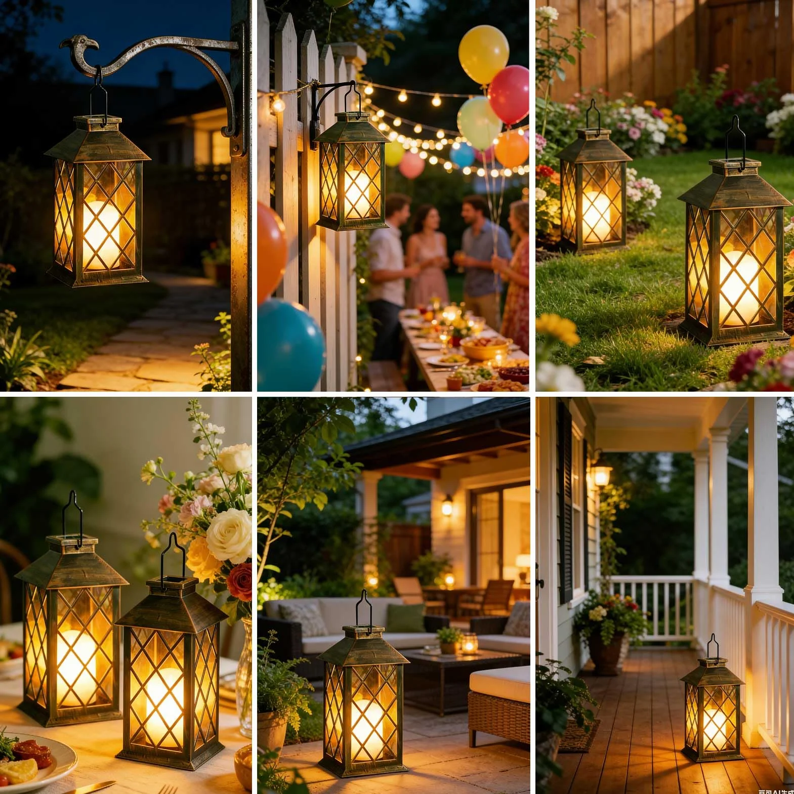 Joycome Farolillos Solares Exterior 2 Piezas Lampara Solar Jardin Vela Parpadeante Impermeable Decoracion Terraza Bronce