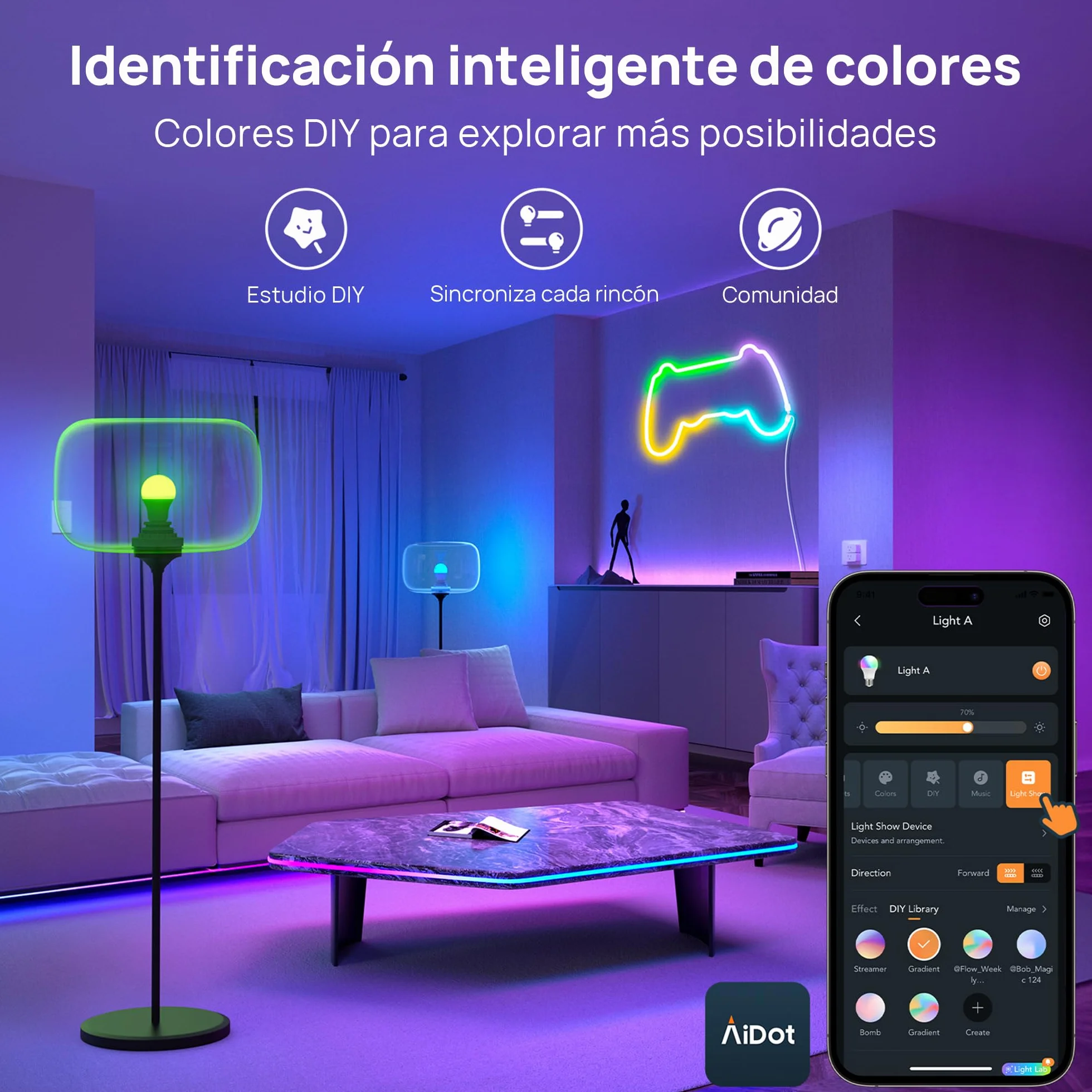 Linkind Bombilla Inteligente E27 Matter de 1600 lm, Compatible con HomeKit (104 escenas), 14 W, RGBTW de 2,4 GHz,Compatible con Apple HomeKit/Alexa/Siri/Google/SmartThings, 3 unidades