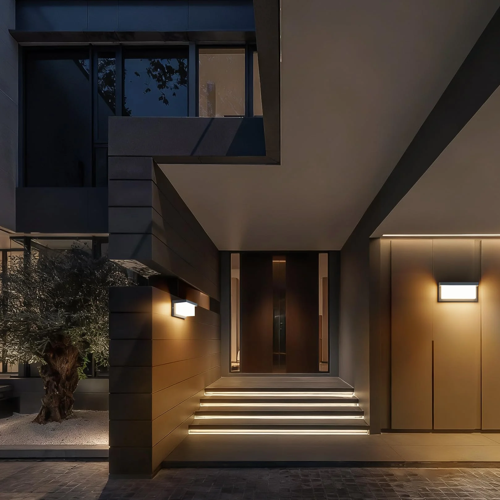 Klighten 24W 3000K IP65 Aplique LED Exterior Aluminio Rectangular Antracita