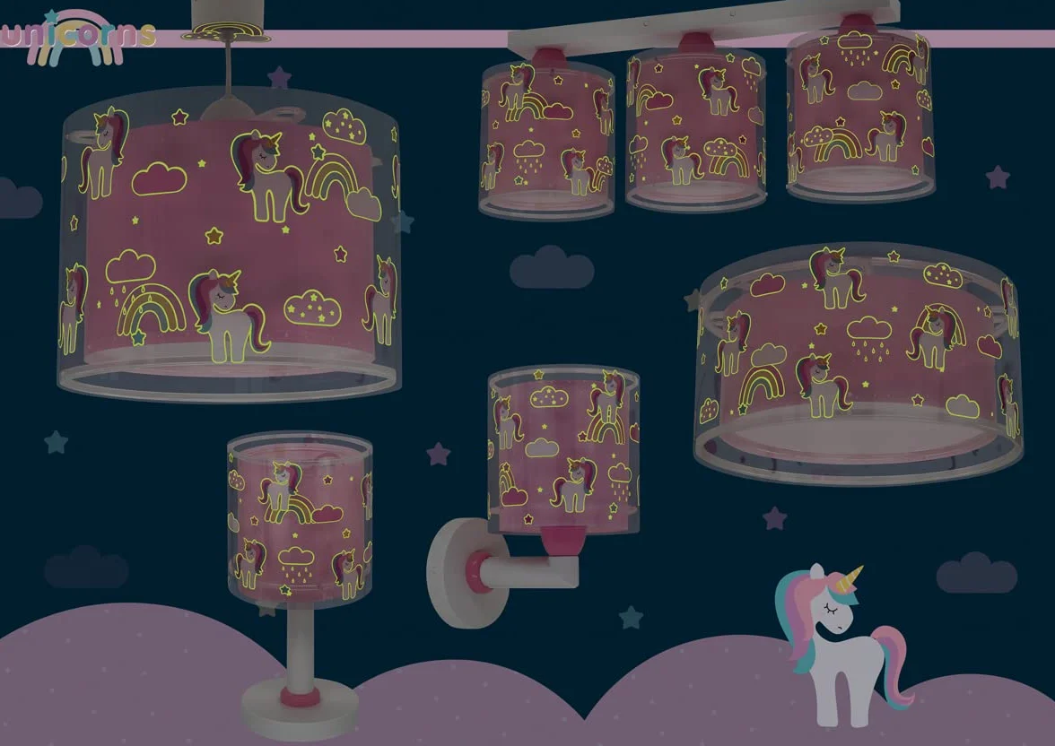Dalber Lámpara de techo infantil Unicornios