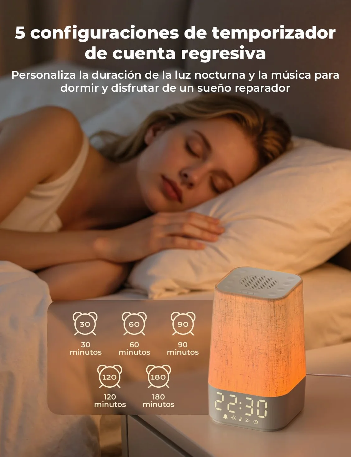 LIORQUE Despertador Amanecer Luz Natural, 13 Niveles de Brillo, 10 Ruido Blanco, 20 Melodías Naturaleza, Alarma Snooze