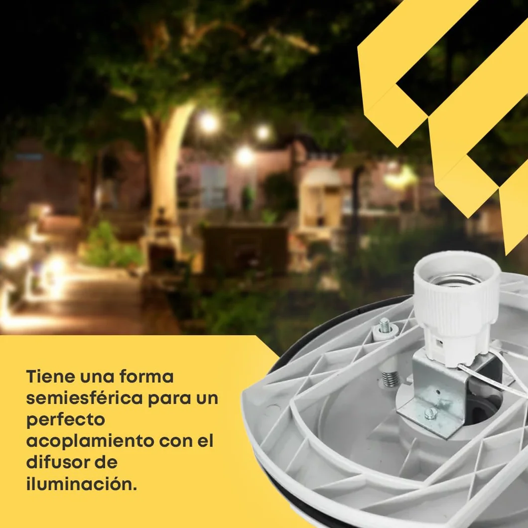 Policarbonato Base Iluminación Globo Boca 17/19 cm E-27 Blanco Exterior