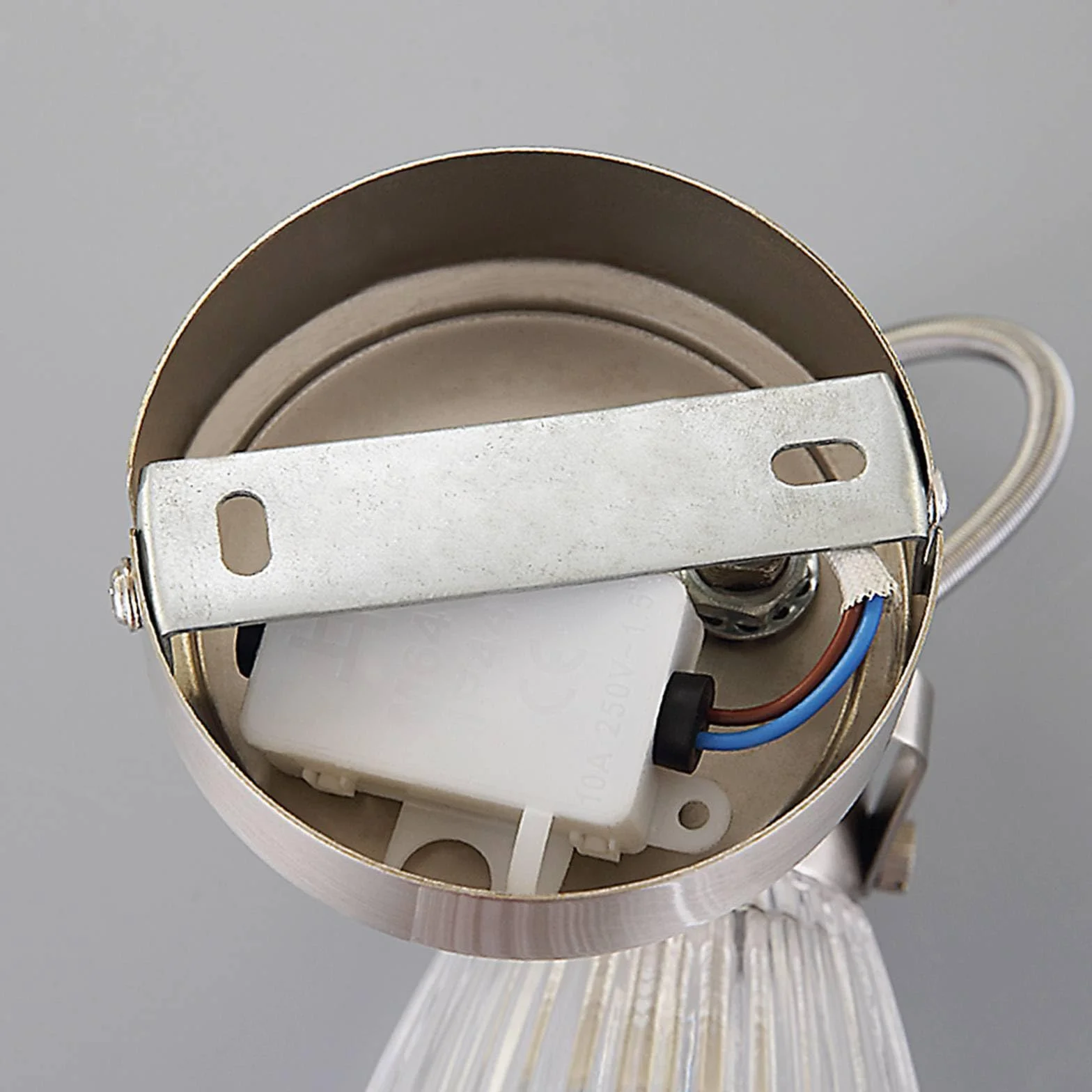 Lindby Lámpara de pared Kara Gris Vidrio 1 llama G9 aplique baño