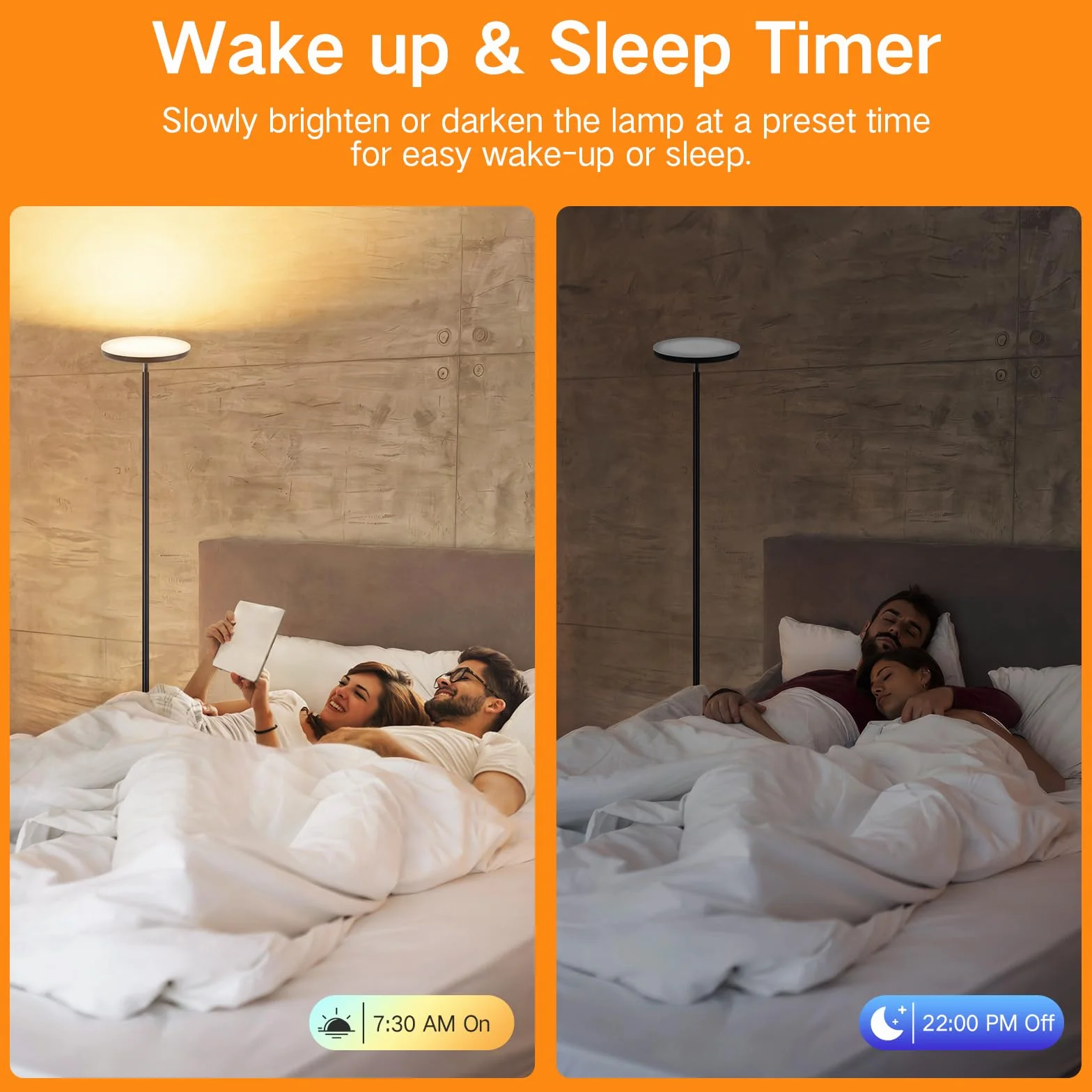 OUTON Lámpara de Pie LED 30W 180CM Alexa Google Assistant Regulable Negro