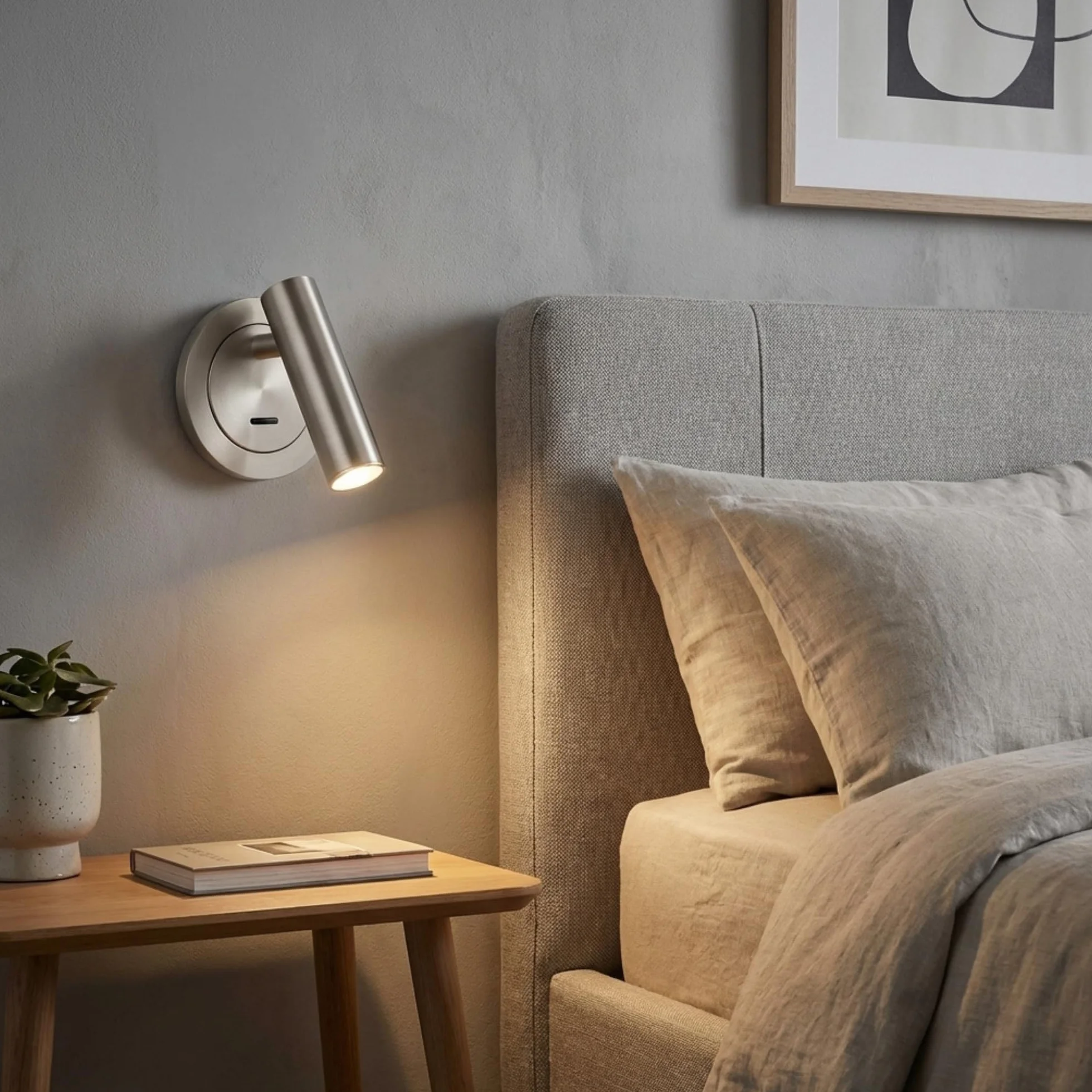 BARCELONA LED Aplique de Pared Níquel Satinado Ajustable 3W Luz Cálida 2700K Lámpara de Lectura Estilo Industrial