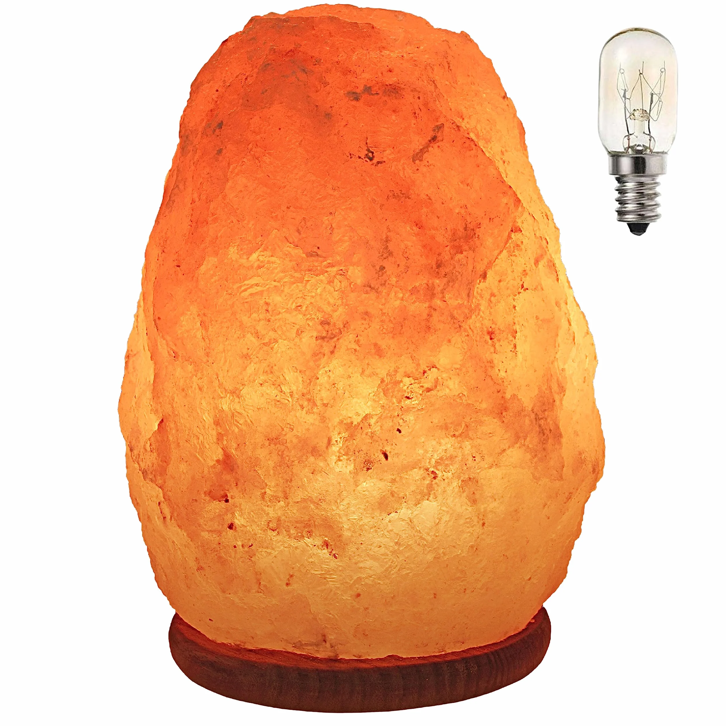 Lampara De Sal Del Himalaya 8-10 KG Natural Hecha A Mano Con Base De Madera Enchufe EU