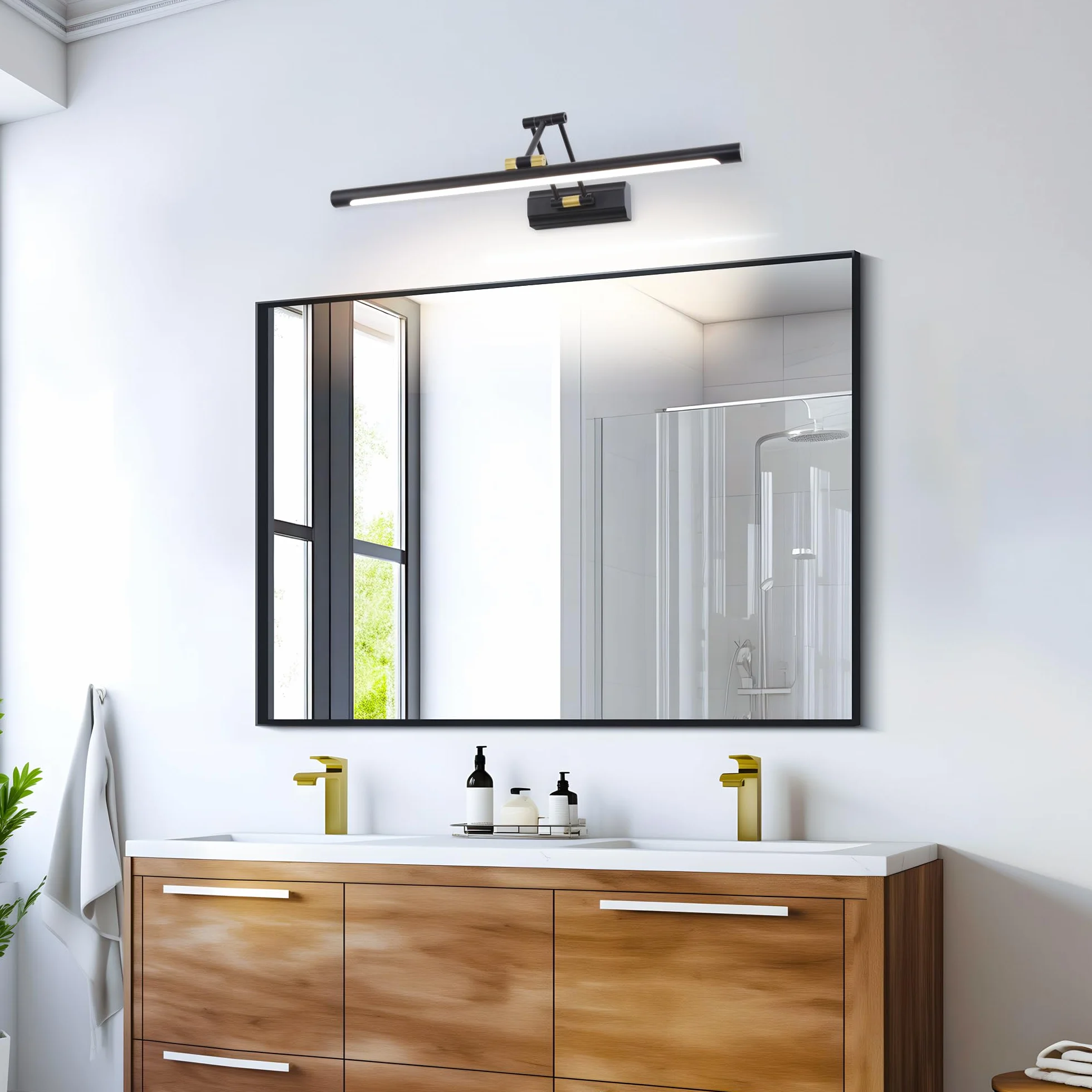 LED Luz de Espejo de Baño 12W 57CM, Iluminación Interior para Armario, Cuadro y Maquillaje - 4000K IP44