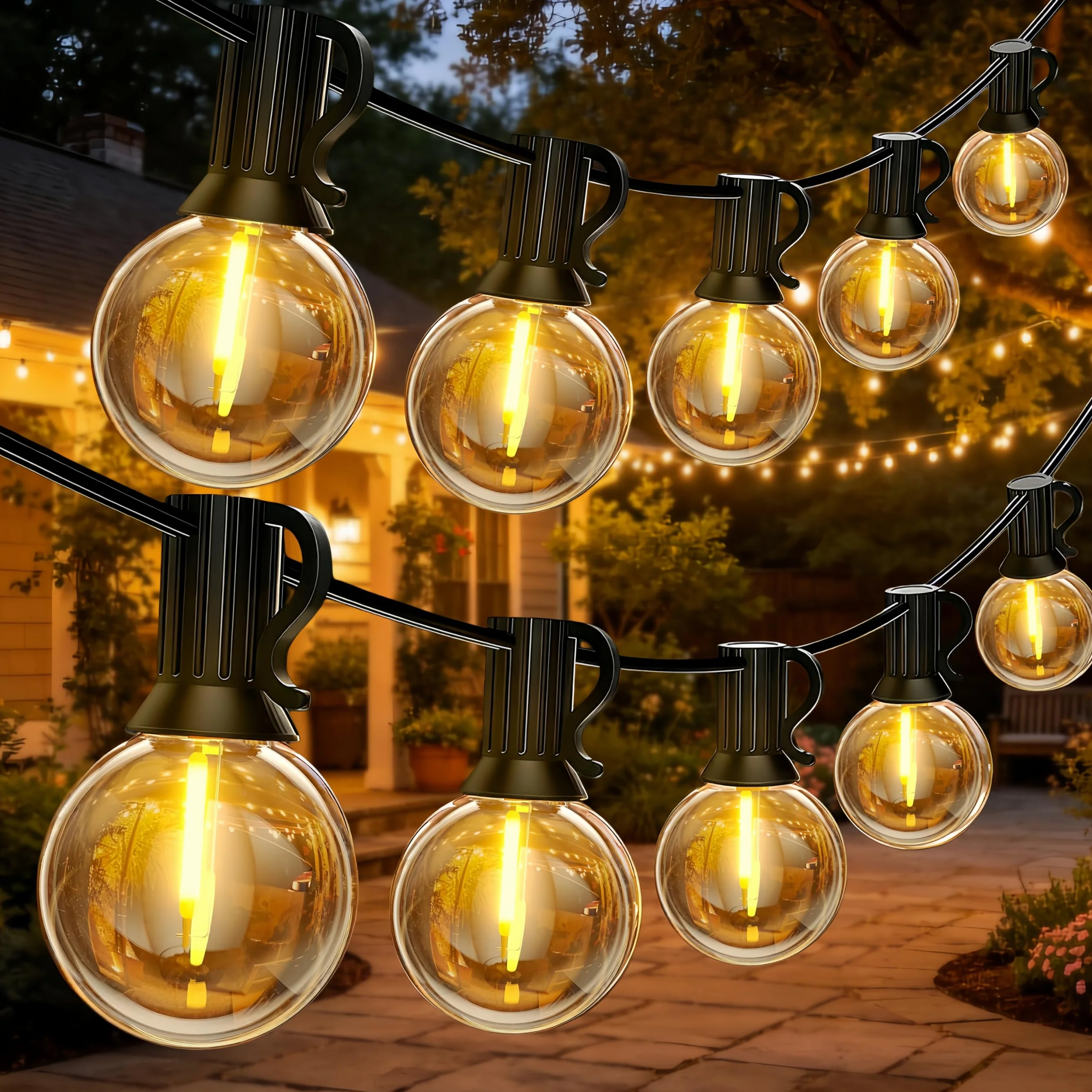 Guirnalda Luces Exterior 30M IP45 Impermeable Led 2700K Blanco Cálido Jardín Patio