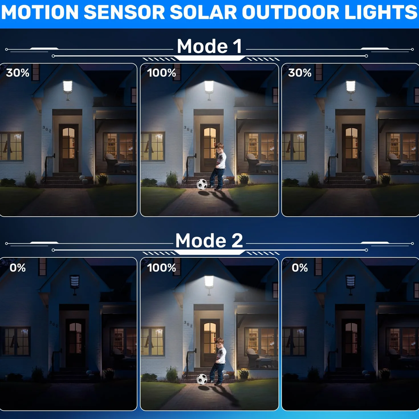 LEKIA Farolas Solar Exterior, 1000W Potente Focos LED Solares con Sensor de Movimiento y Mando a Distancia, 6500K Luz Solar IP66 Impermeable Luces Solares para Jardín Patio Aparcamiento, 2 Paquetes