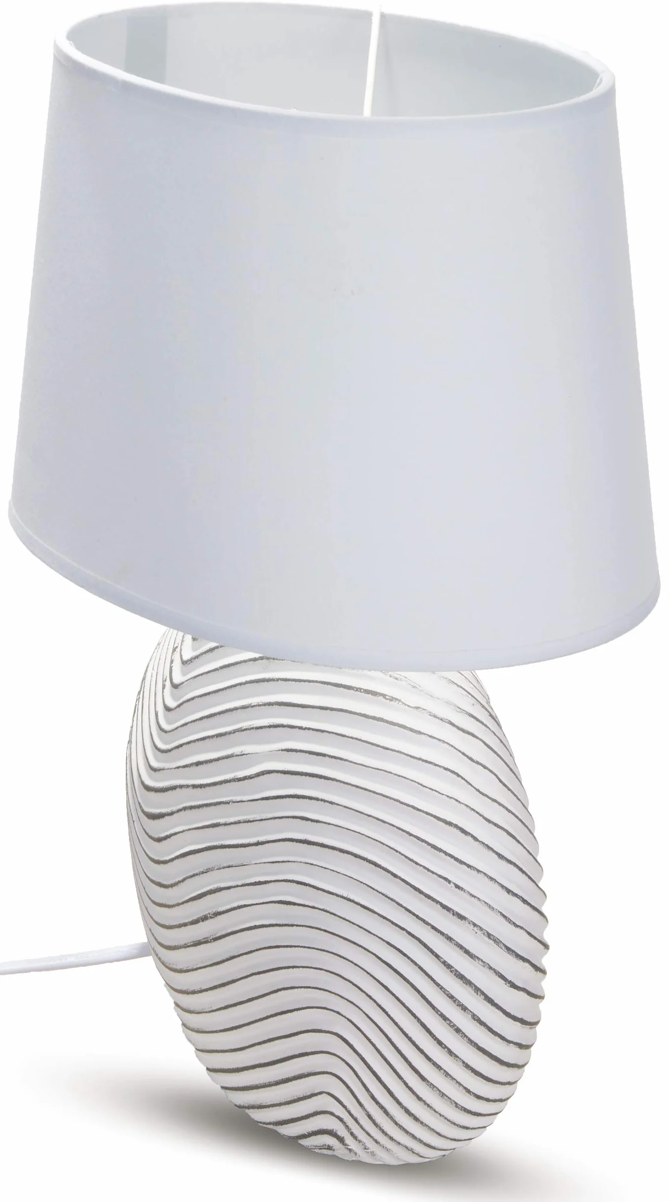 BRUBAKER Juego de 2 lámparas de mesa 38 cm blanco gris cerámica mate