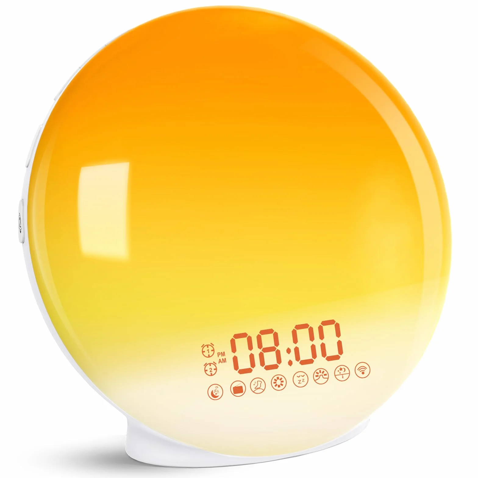 Cadrim Wake Up Light Despertador Luz Amanecer Simulación 7 Colores Snooze 8 Sonidos Naturales Radio FM 20 Niveles Brillo