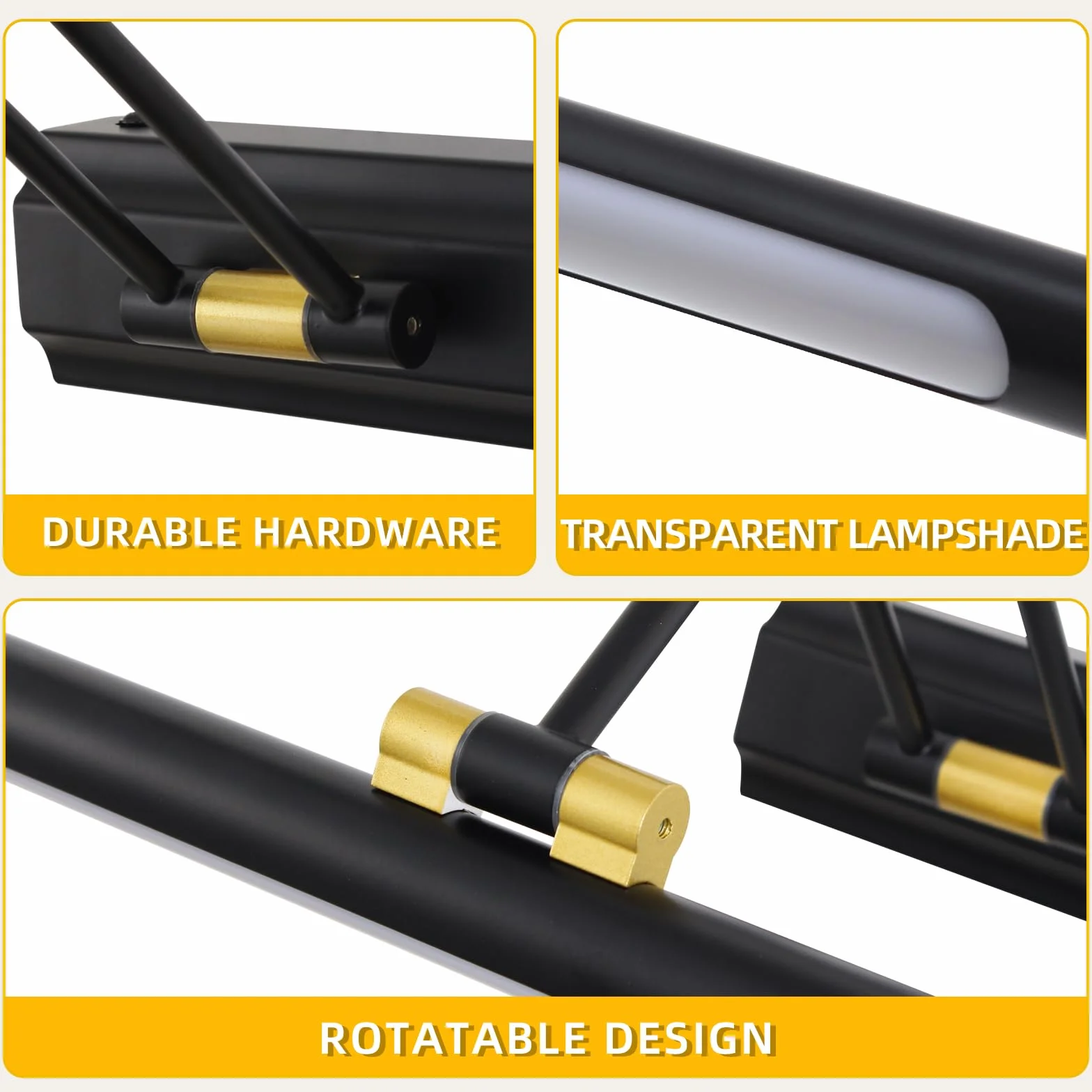 LED Luz de Espejo de Baño 12W 57CM, Iluminación Interior para Armario, Cuadro y Maquillaje - 4000K IP44