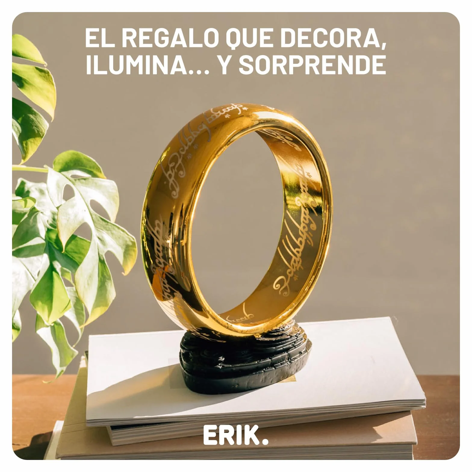 Lampara El Señor de los Anillos Anillo único LED Escritorio Gaming Mesita Noche Oficial