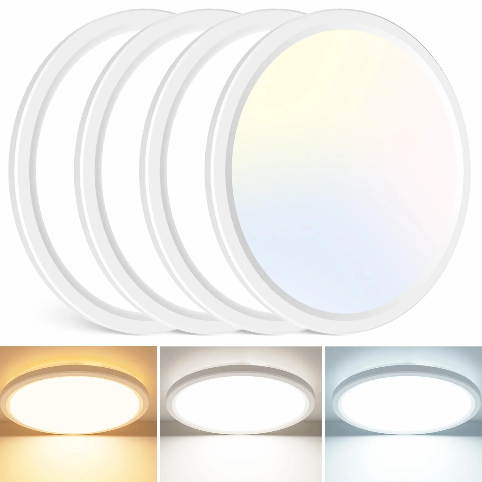 Slochi 18W 1800LM LED Ceiling Light IP44 3000K/4000K/6500K Ø23 cm Plafon for Bathroom Kitchen