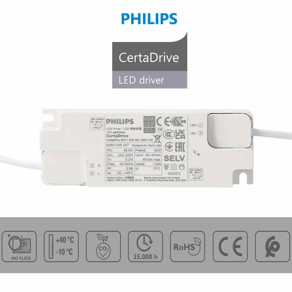 Pack Panel LED 60x60 cm 40W 2 Unidades Falso Techo Driver Philips CertaDrive UGR19 4380 lúmenes Luz Natural 4000K