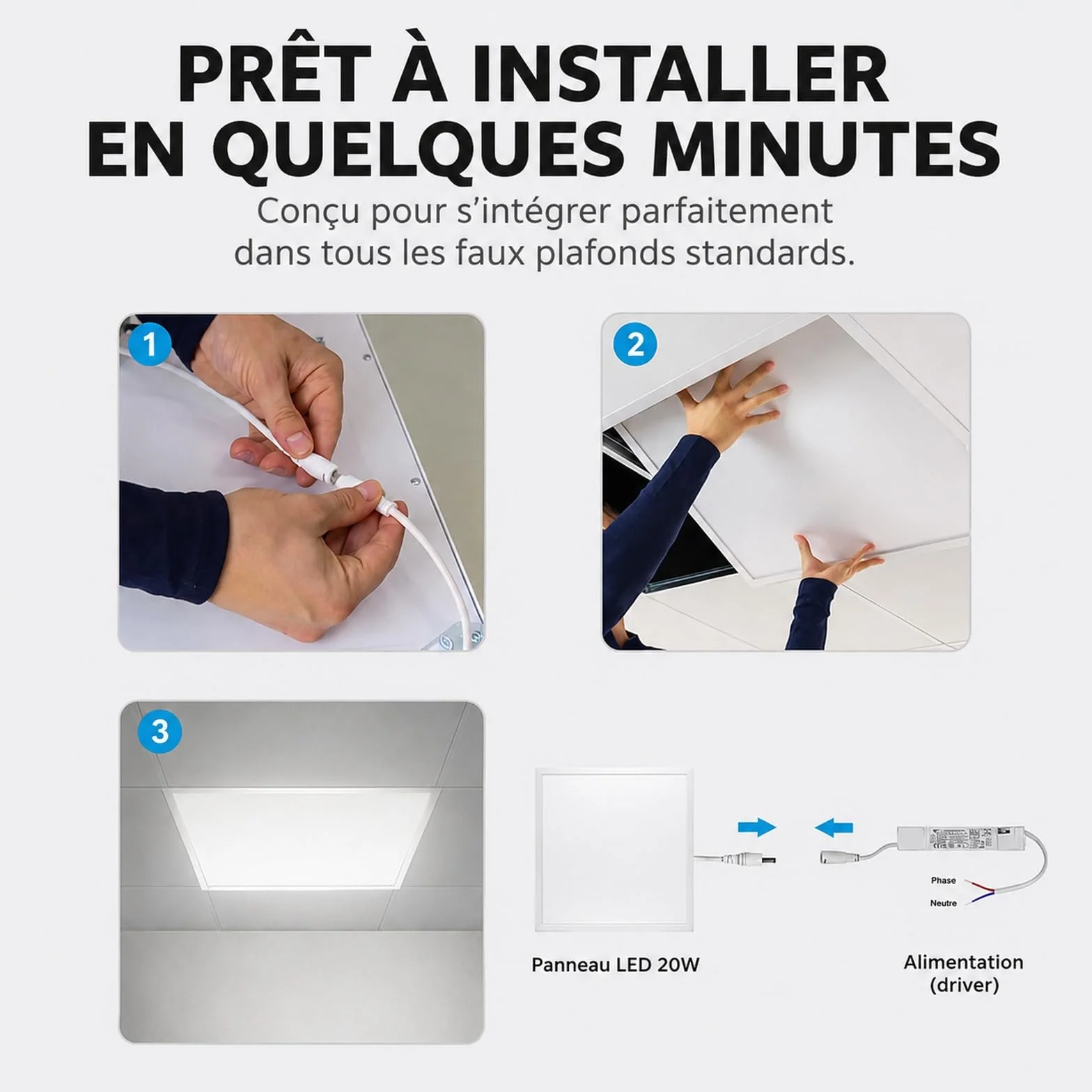 Paneles LED 60x60 cm 40 W Pack 4 uds Blanco Neutro 4000K