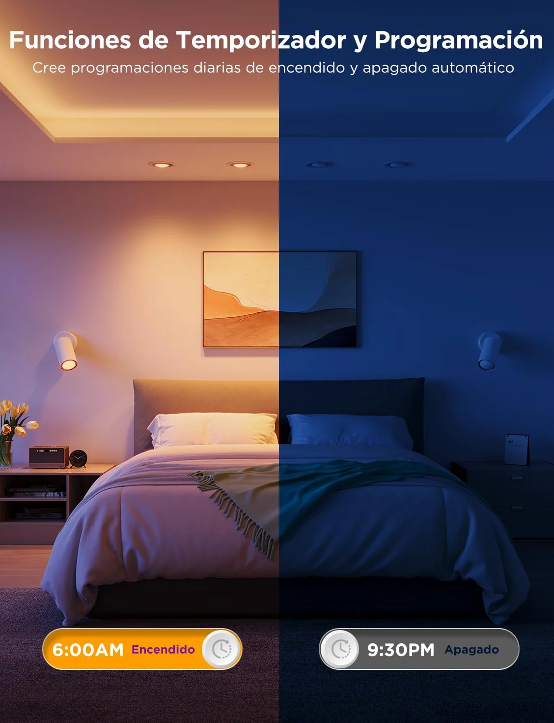 Govee Bombilla Inteligente GU10, Bombilla LED GU10 WiFi RGBWW Compatible con Matter, Alexa y Google Home, Lampara LED 400LM 16 Millones de Colores Regulable Sincronización de Música, Paquete de 4