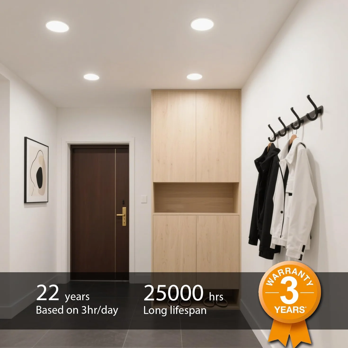 LVWIT Downlight LED Techo Empotrable 8W 4000K 880Lúmenes Ø123mm IP44