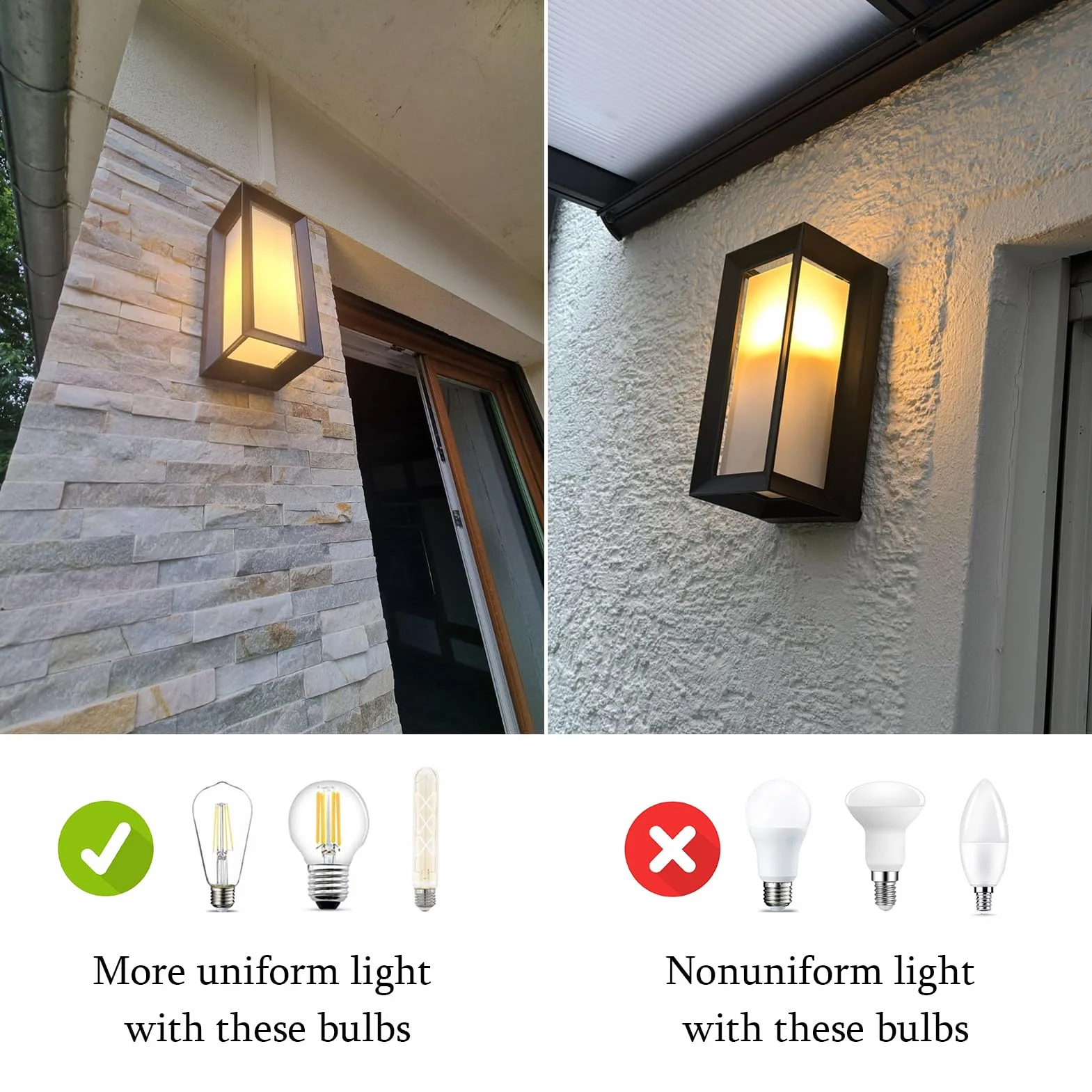Klighten Apliques de Pared E27 Exterior Interior, Max 60W, IP65 Impermeable Luz de Pared, Moderno Lámpara de Pared para Entrada Terraza Ingresso, PC + Alluminio, Bombilla no Incluida, Negro