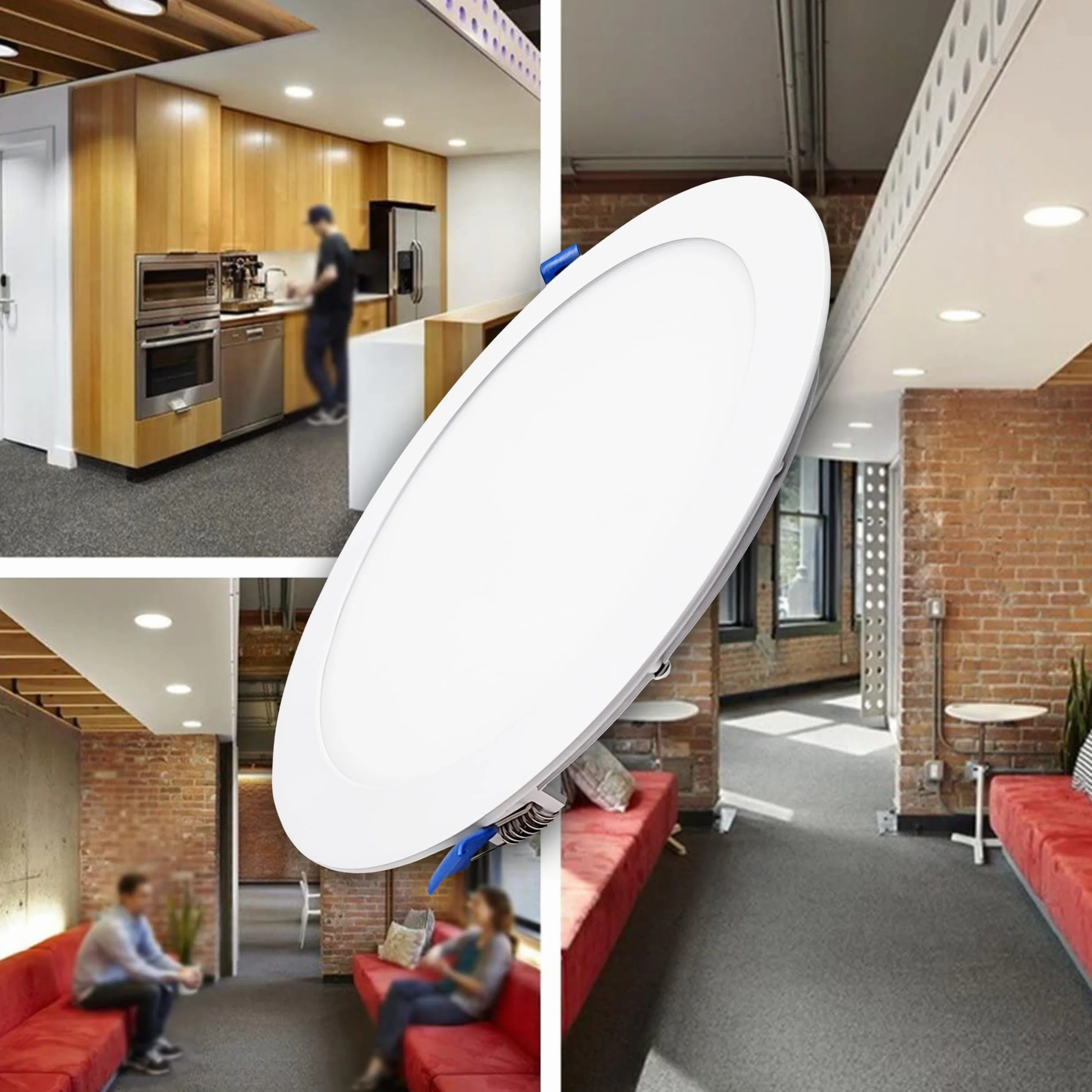 LED ATOMANT Pack 10x Downlight LED Panel Extraplano Redondo 220mm 20W CCT 1800 Lumenes Driver Incluido