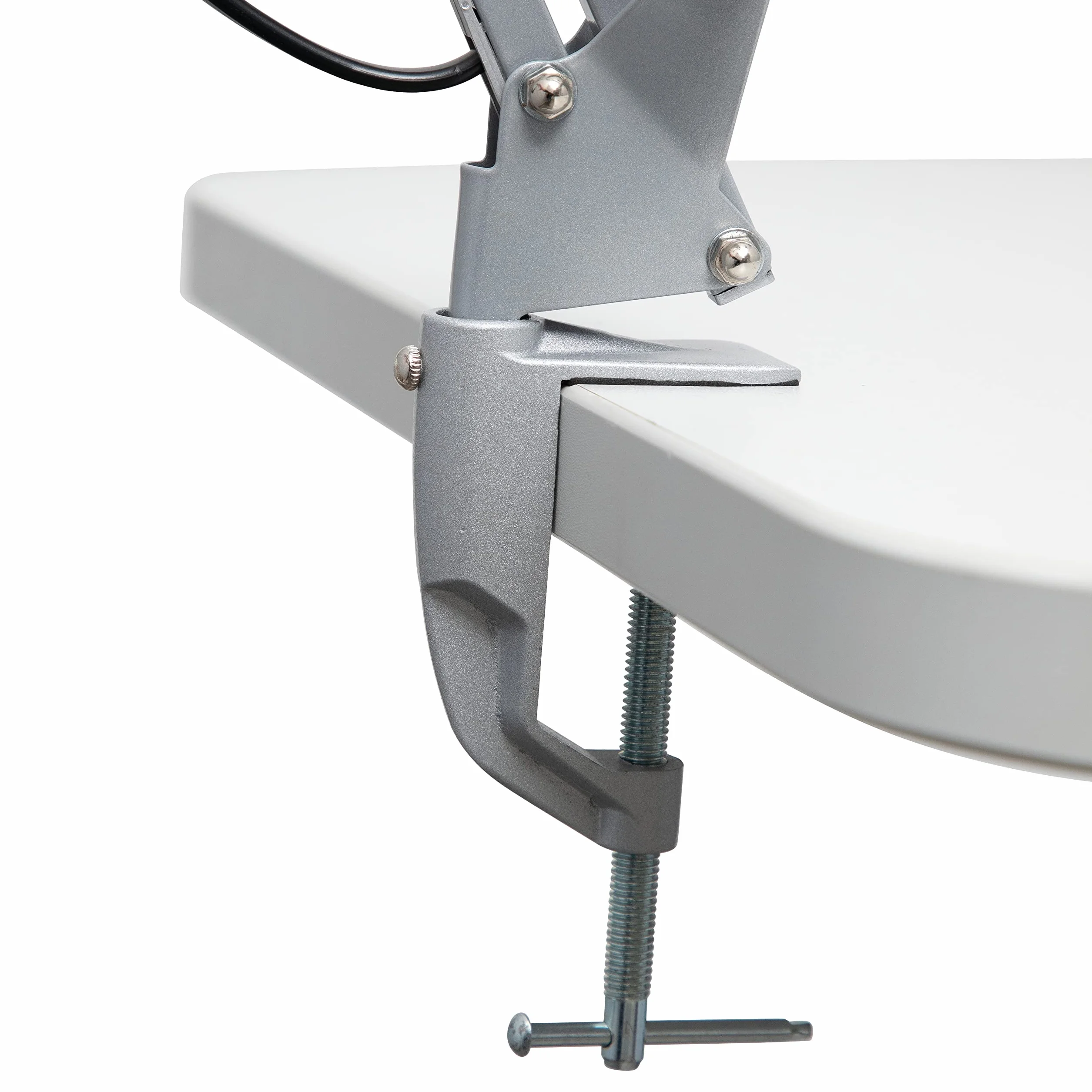 MAUL lampara escritorio MAULstudy | Lampara LED de pinza ajustable con brazo articulado para escritorio | Elegante lampara de mesa metálica LED | Exclusiva fuente de luz LED | Plata