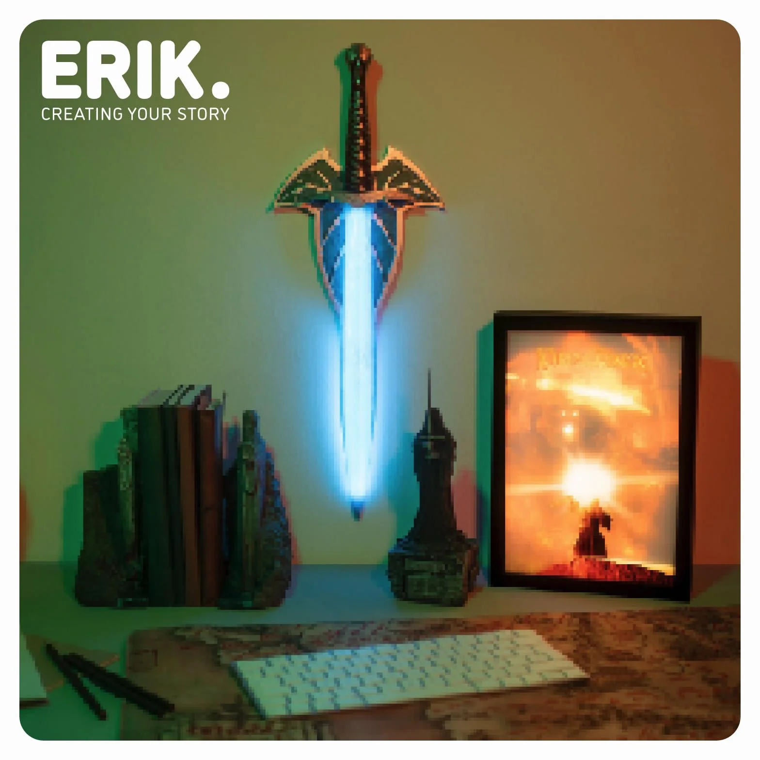 Lampara El Señor de los Anillos Earendil - Lampara escritorio Gaming │ El Señor de los Anillos Regalos - Figura con LUZ LED tenue (Funciona con USB) Decoración Lord of the rings Merchandising OFICIAL